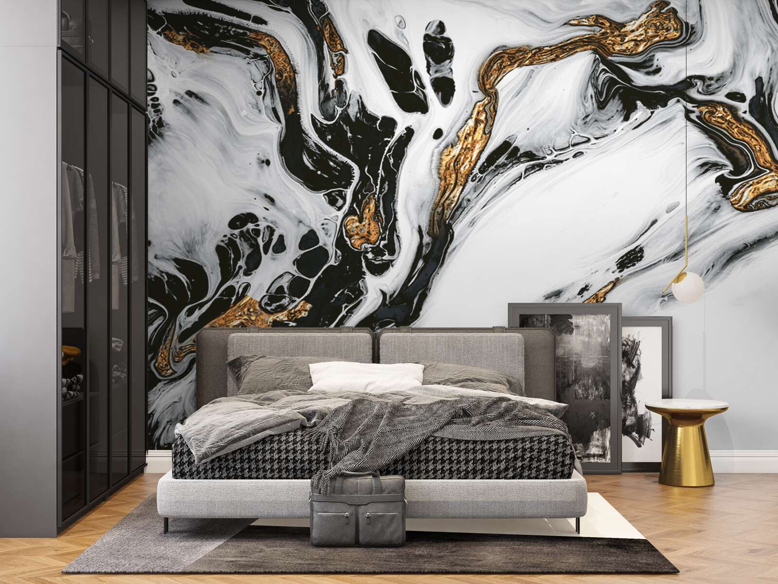 Papier peint pentes enneigées, pierres à la lumière dorée