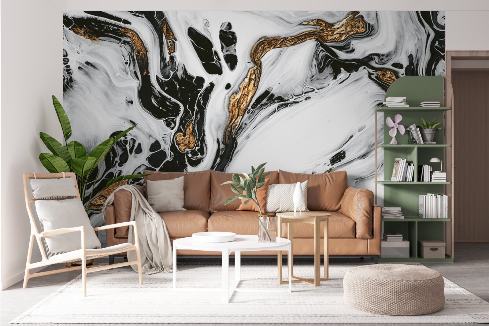 Papier peint pentes enneigées, pierres à la lumière dorée