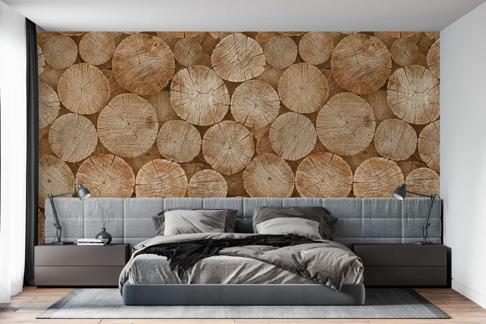 Papier peint pile de bois de chauffage récolté