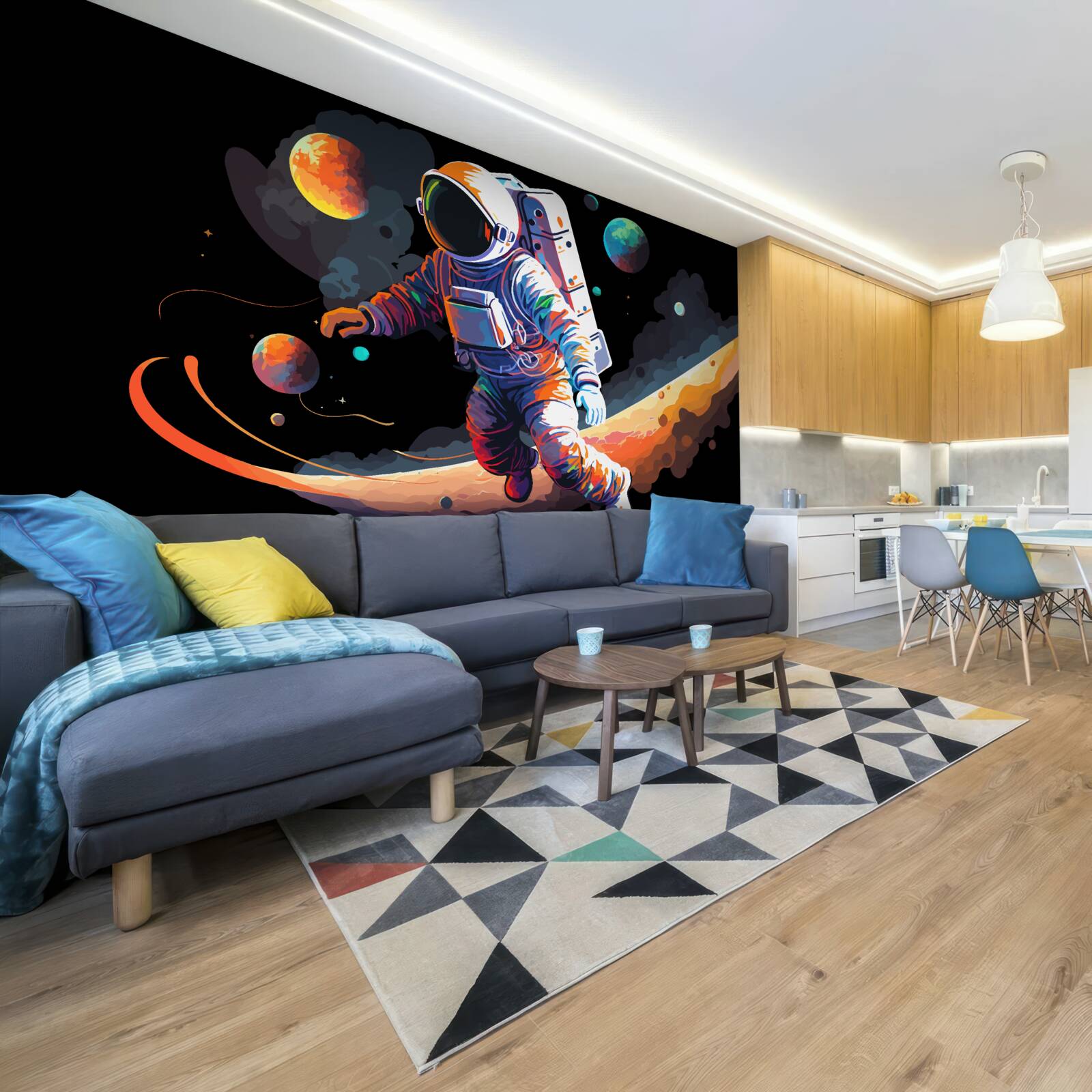 Papier peint astronaute dans l'univers