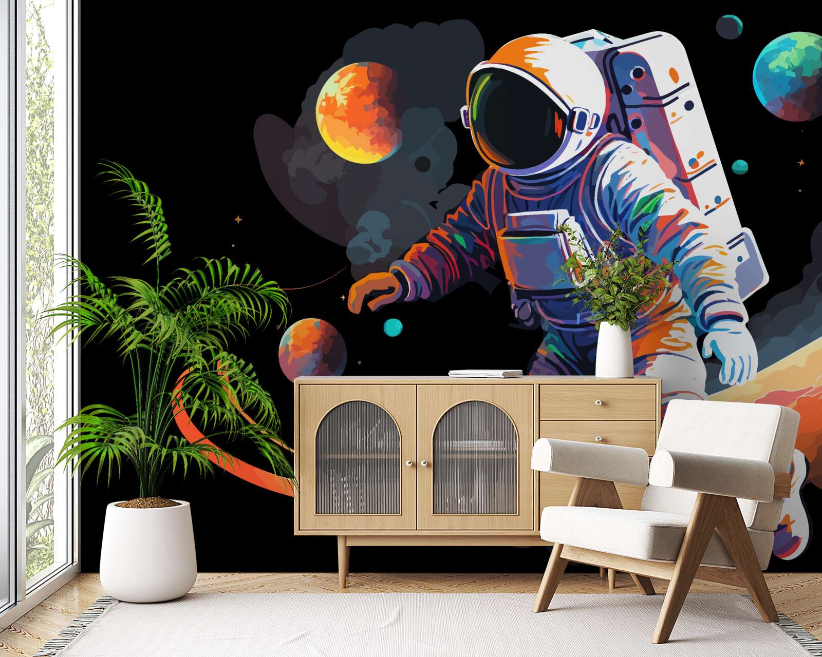 Papier peint astronaute dans l'univers