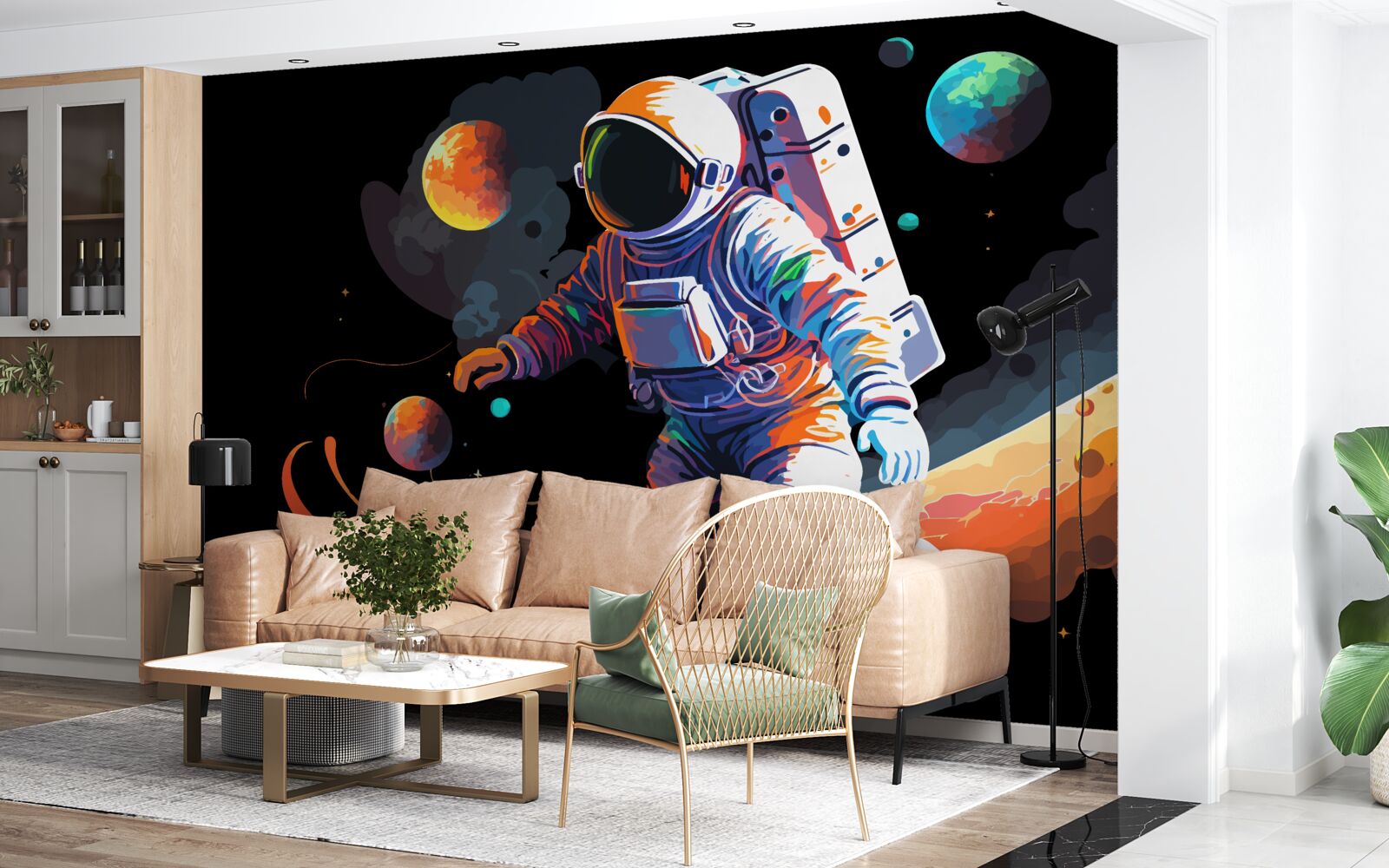 Papier peint astronaute dans l'univers