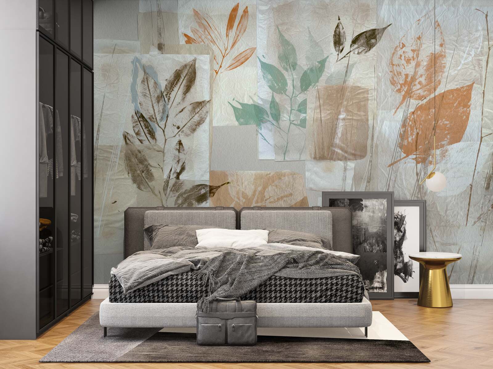 Papier peint révéler les fleurs et les feuilles par la peinture