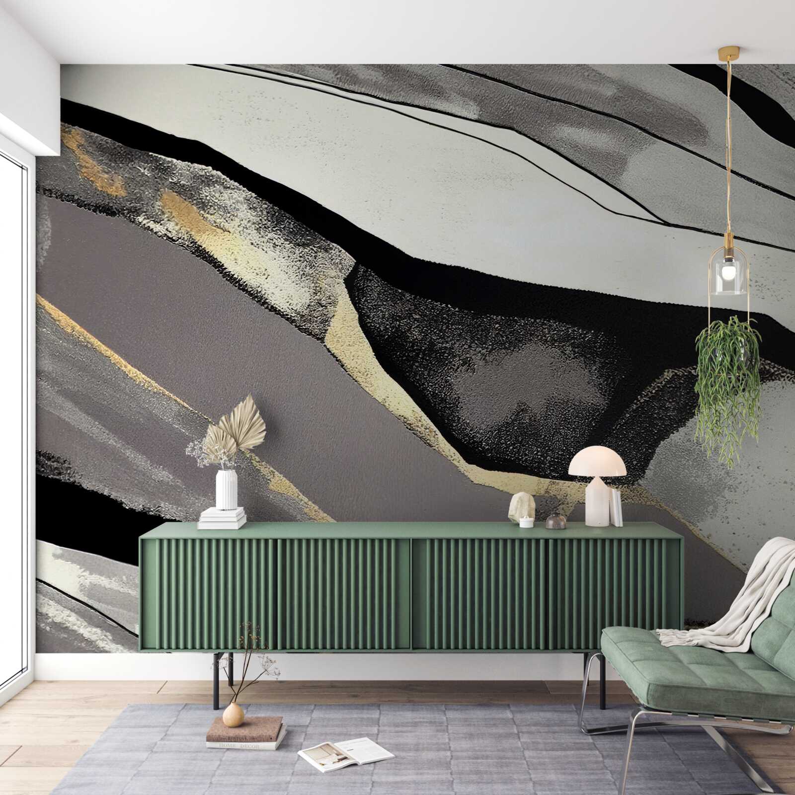 Papier peint des pics montagneux déchaînés, vêtus de noir