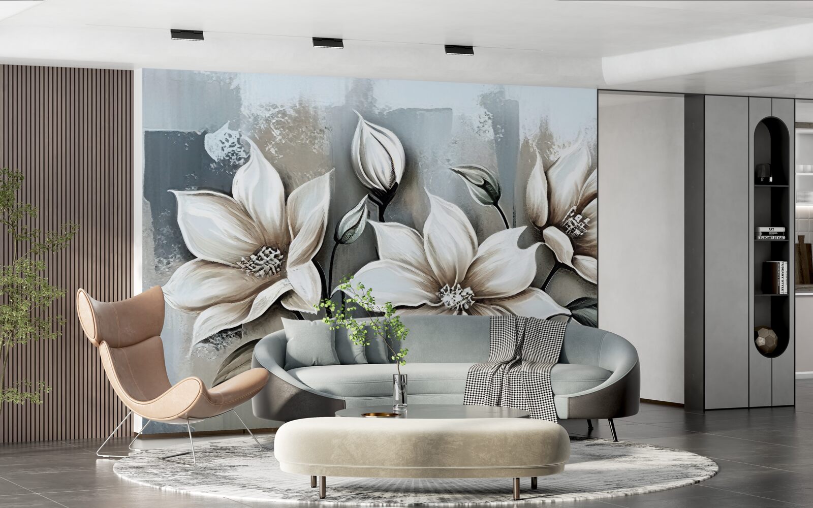 Papier peint le bouquet contient des fleurs blanches