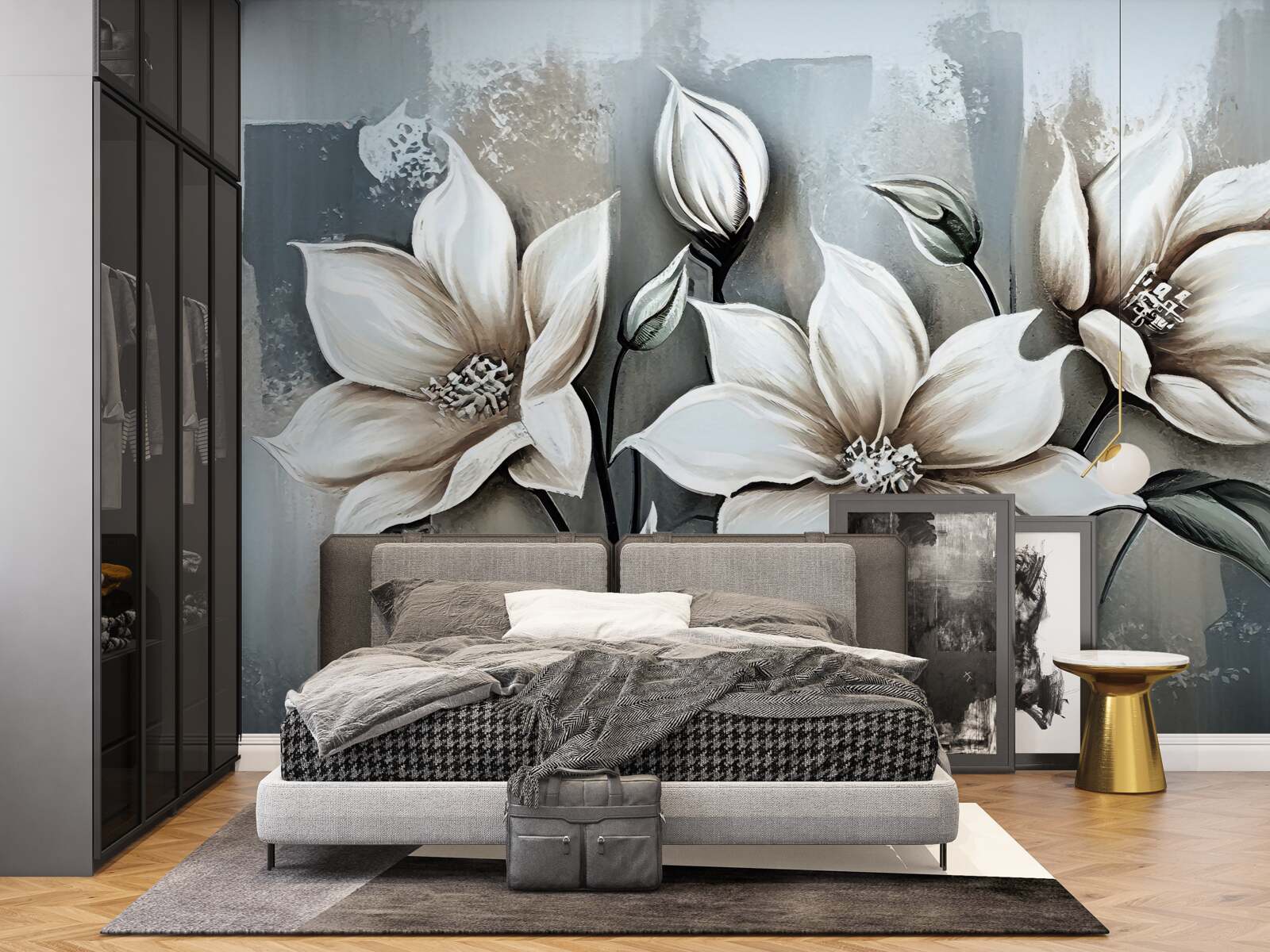 Papier peint le bouquet contient des fleurs blanches