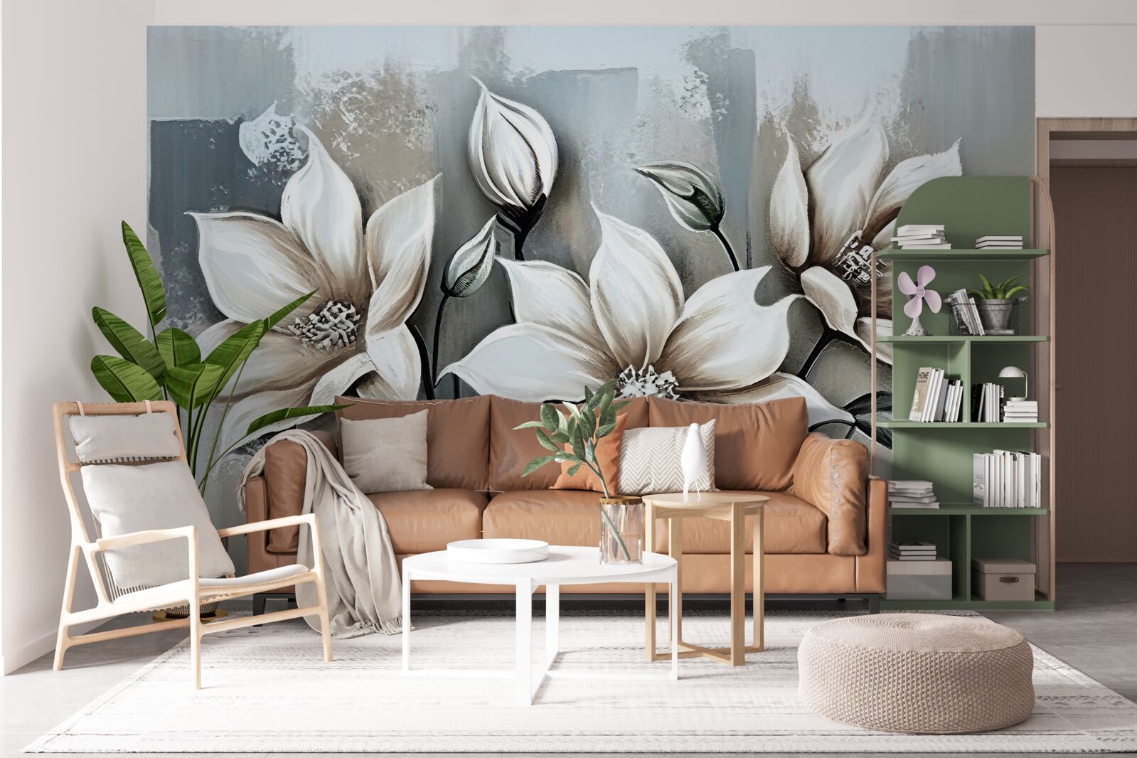 Papier peint le bouquet contient des fleurs blanches