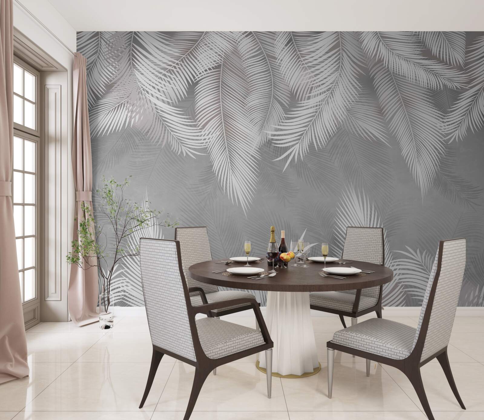 Papier peint reflet des plumes blanches dans l'eau