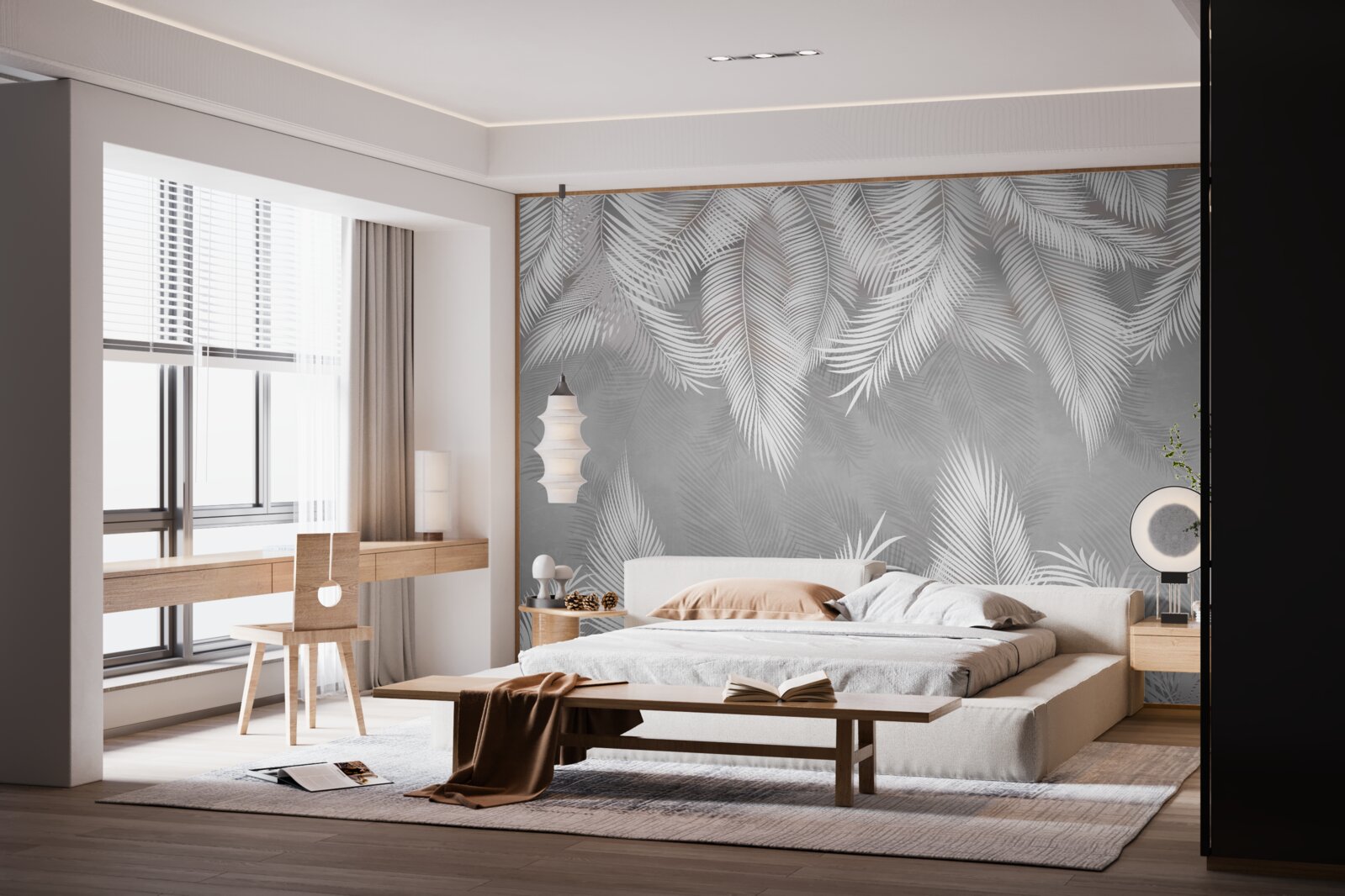 Papier peint reflet des plumes blanches dans l'eau