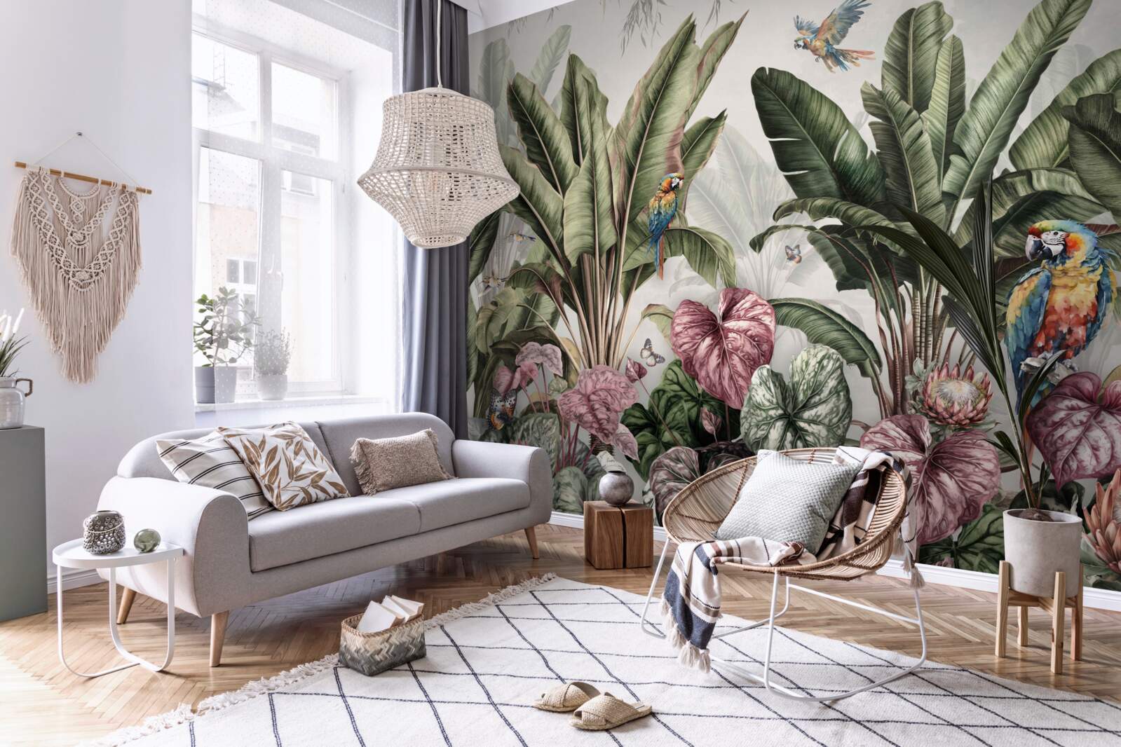 Papier peint les meilleurs légumes de la jungle et le perroquet