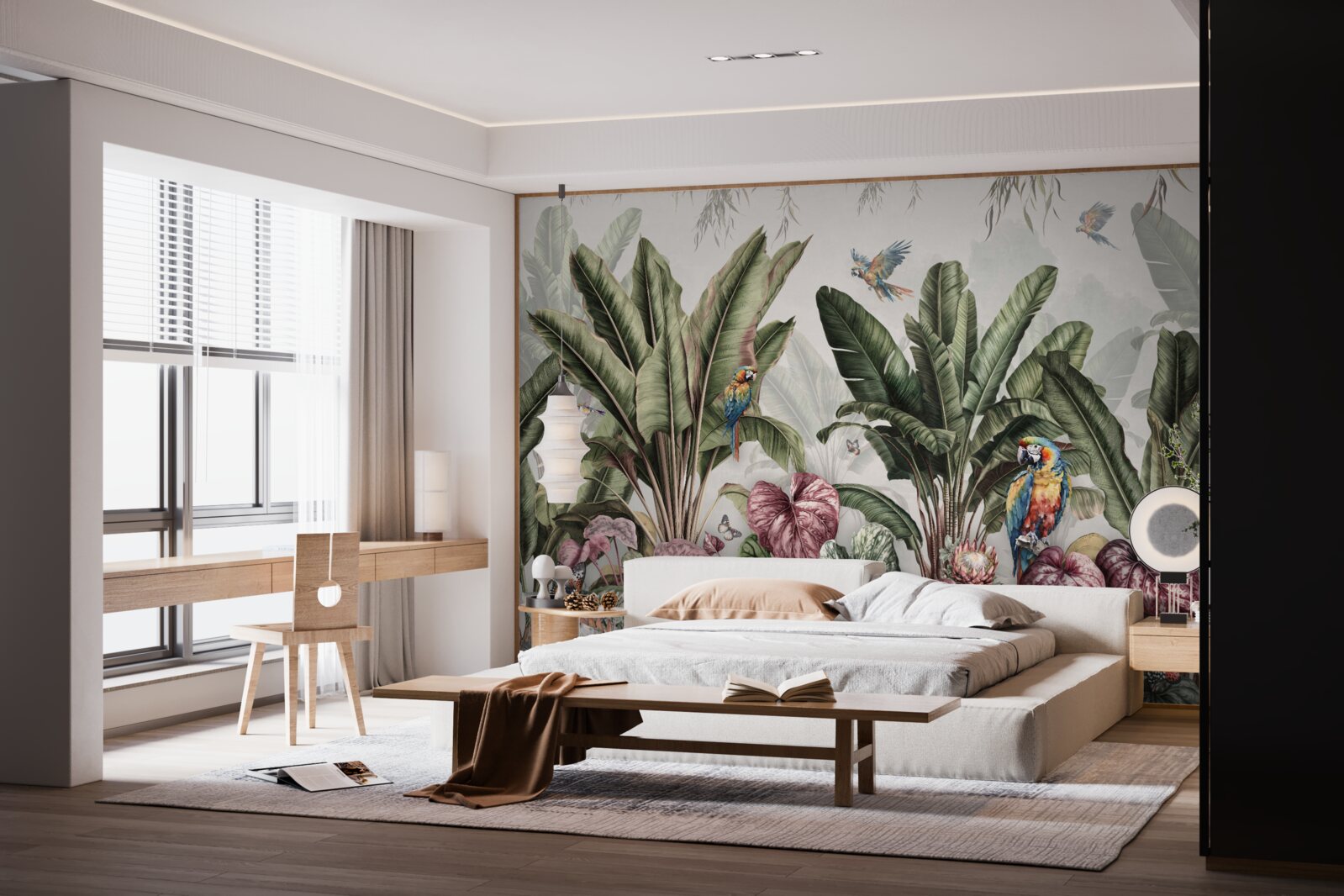 Papier peint les meilleurs légumes de la jungle et le perroquet