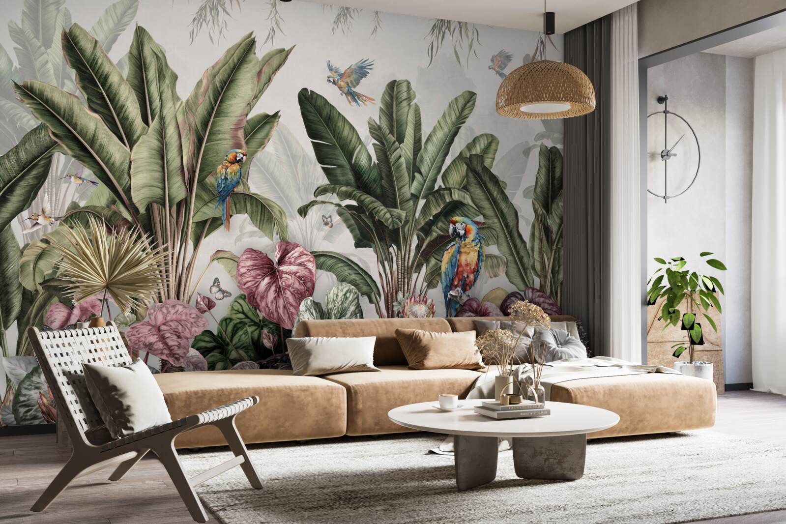 Papier peint les meilleurs légumes de la jungle et le perroquet