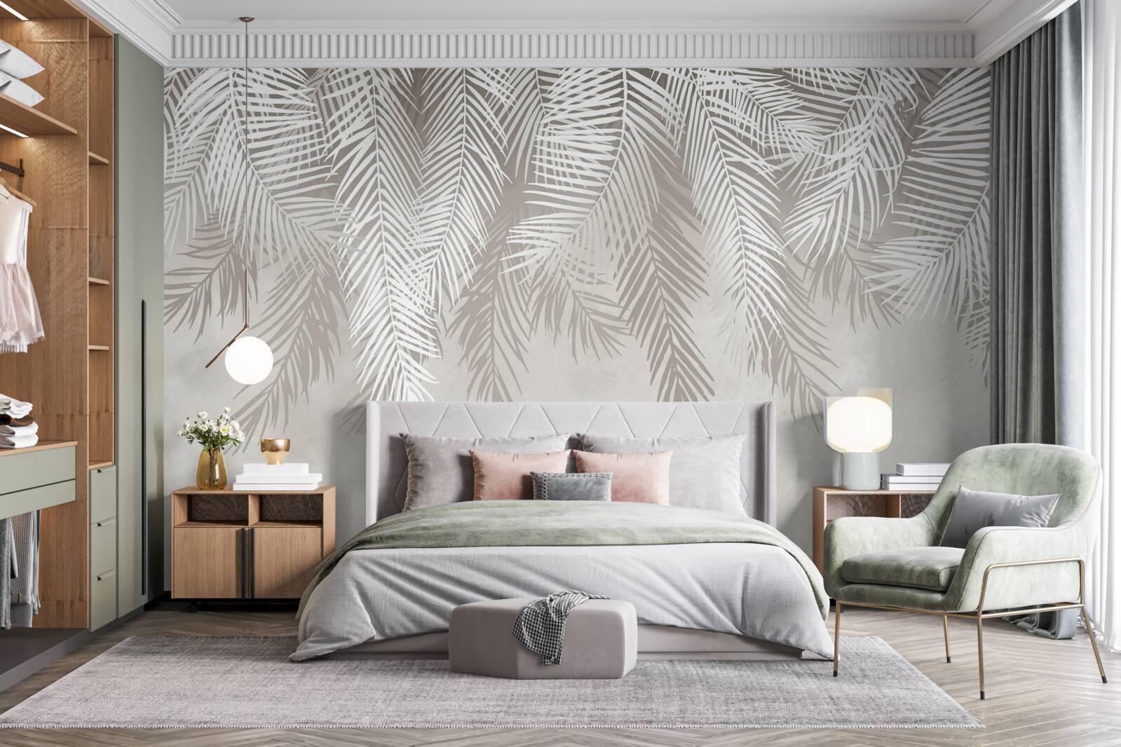 Papier peint les plumes se détachent sur un fond clair