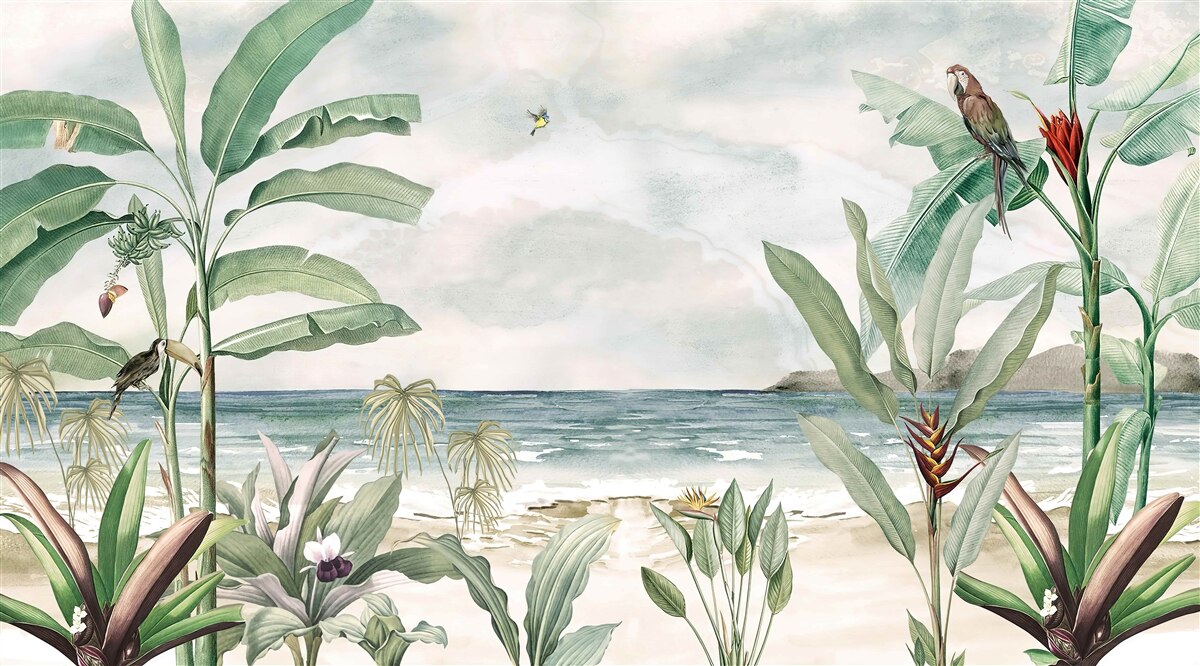 Papier peint rivages tropicaux et vagues calmes