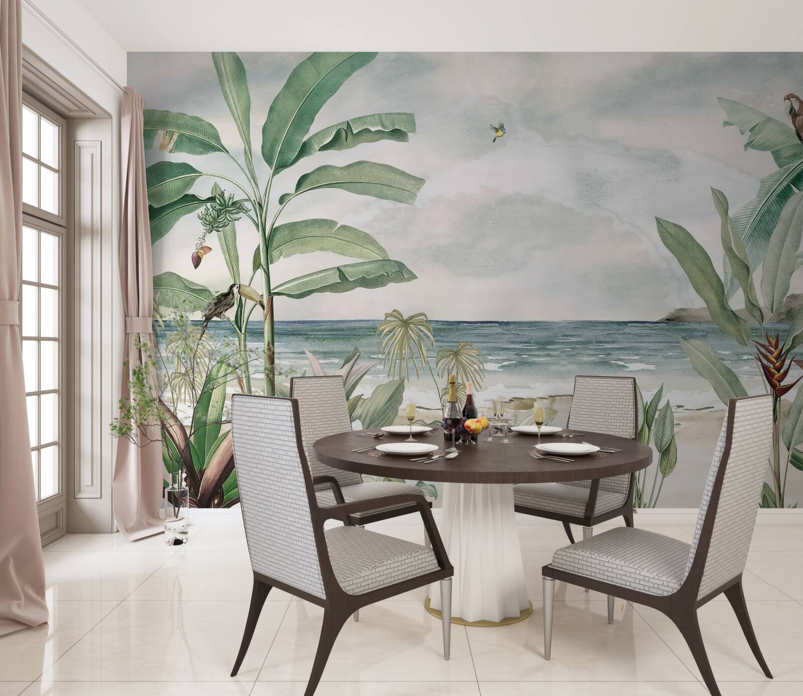 Papier peint rivages tropicaux et vagues calmes