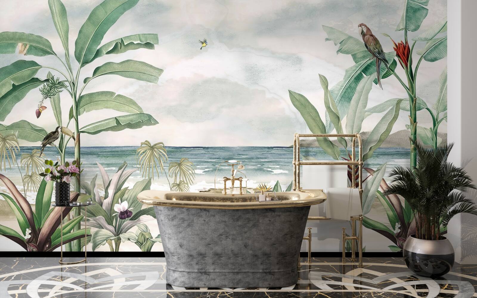 Papier peint rivages tropicaux et vagues calmes