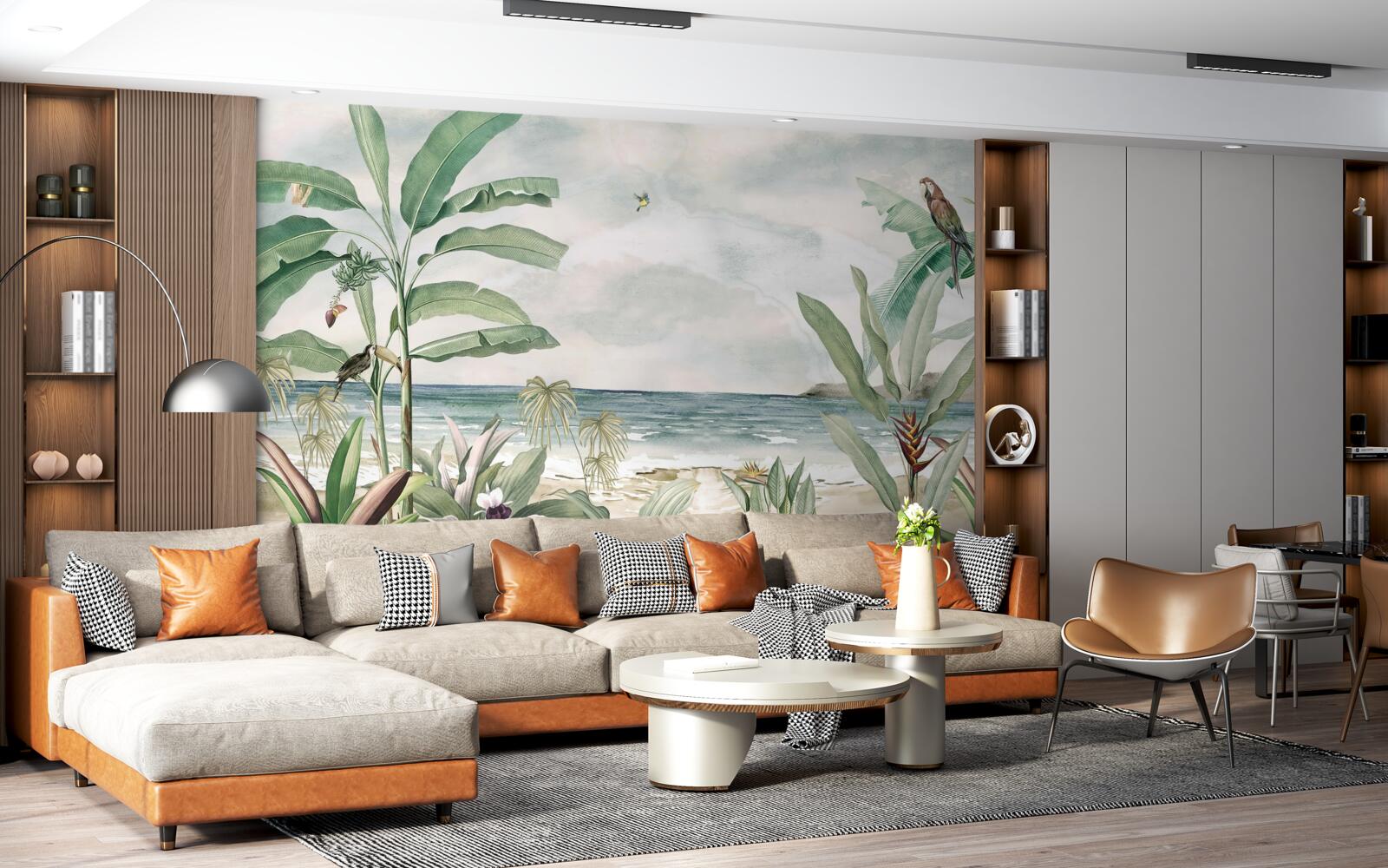 Papier peint rivages tropicaux et vagues calmes