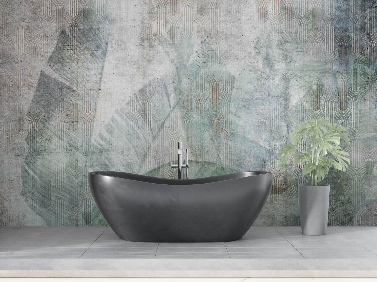 Papier peint Aquarelles inspirées par les plantes de la jungle