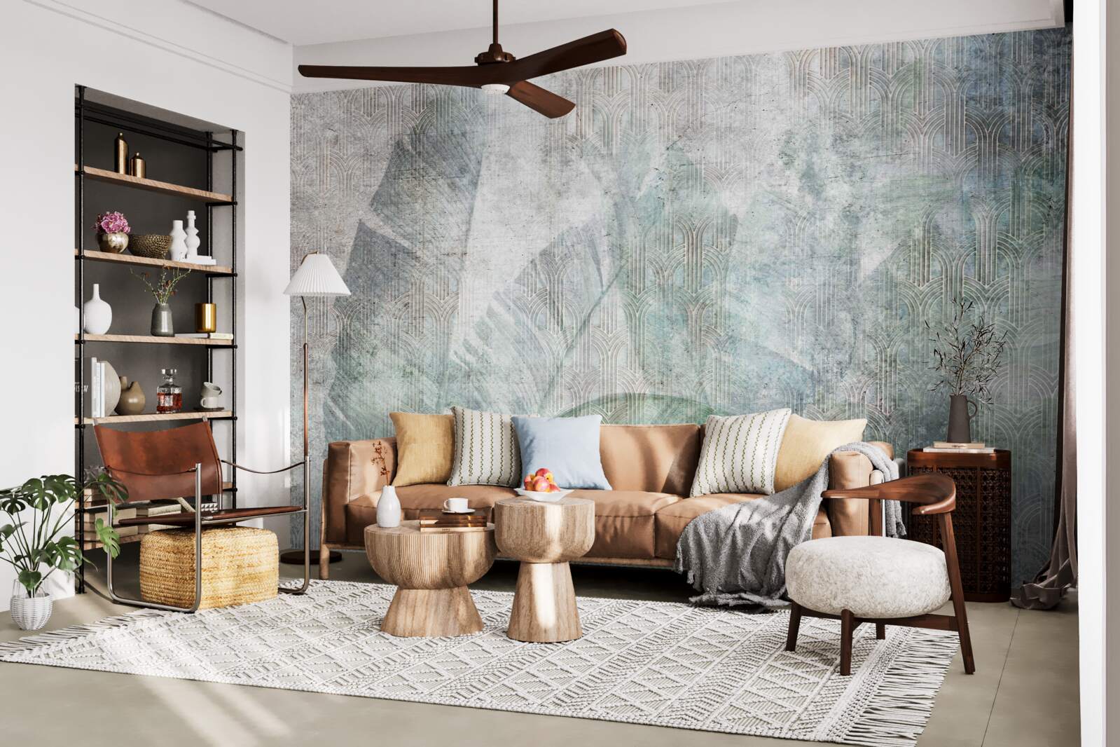 Papier peint Aquarelles inspirées par les plantes de la jungle