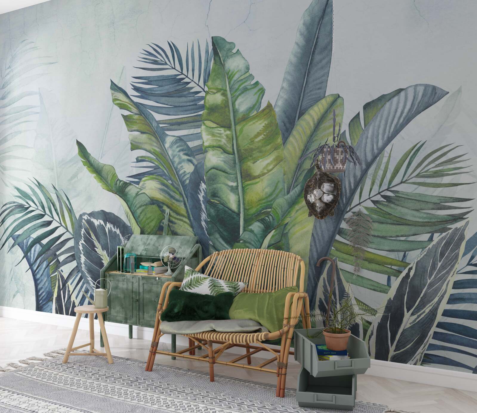 Papier peint résumé de la flore exotique