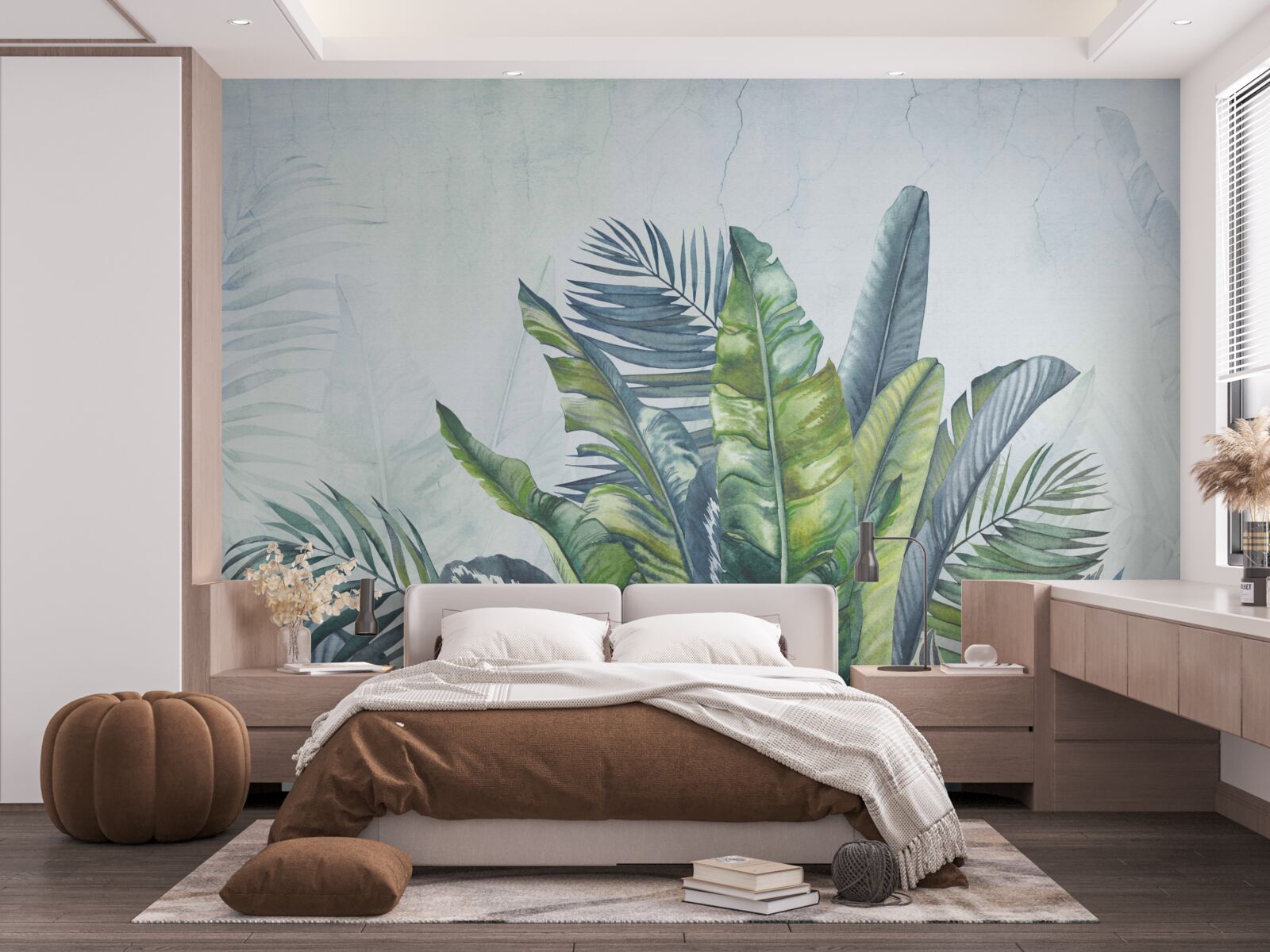 Papier peint résumé de la flore exotique