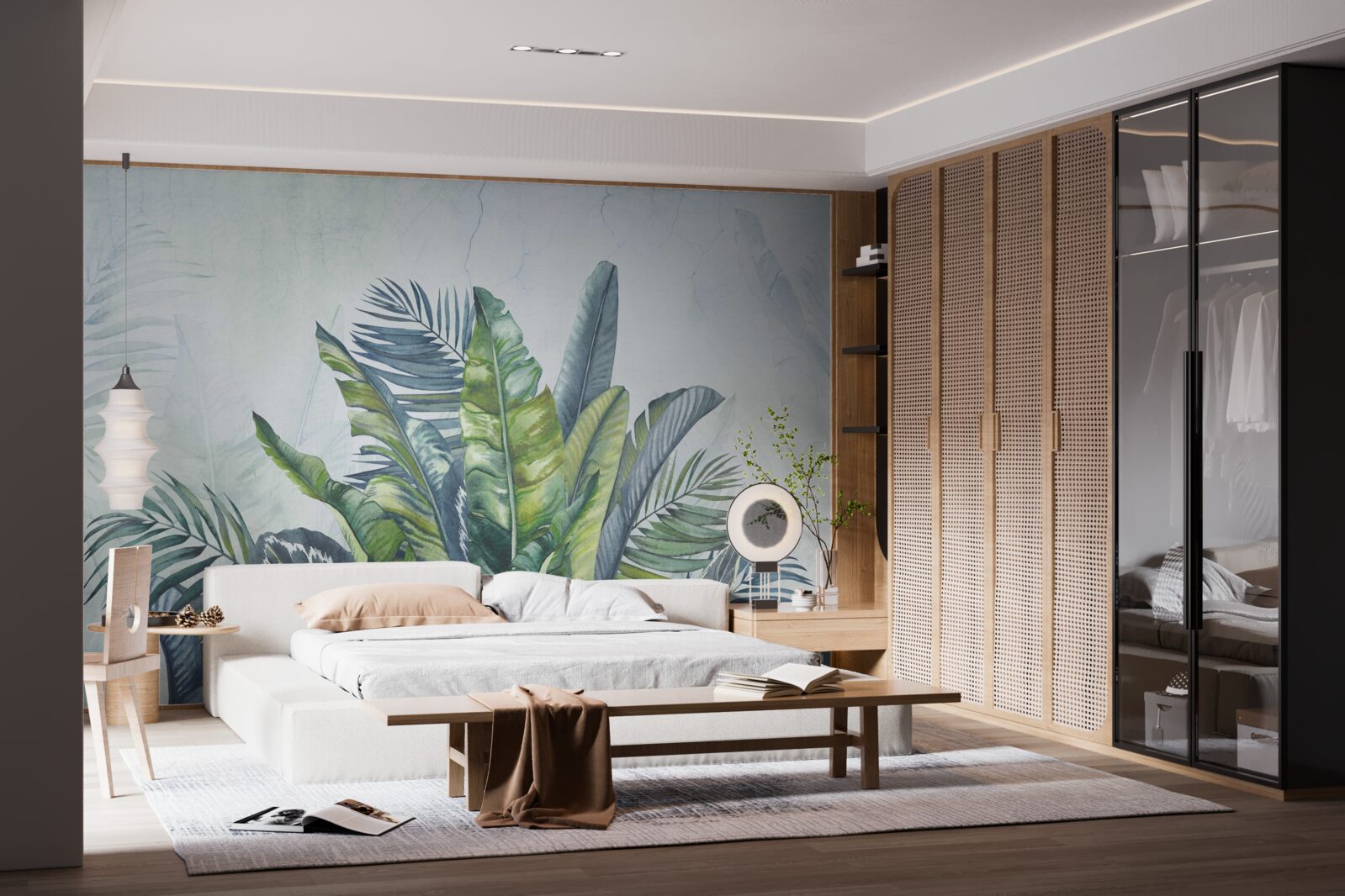 Papier peint résumé de la flore exotique