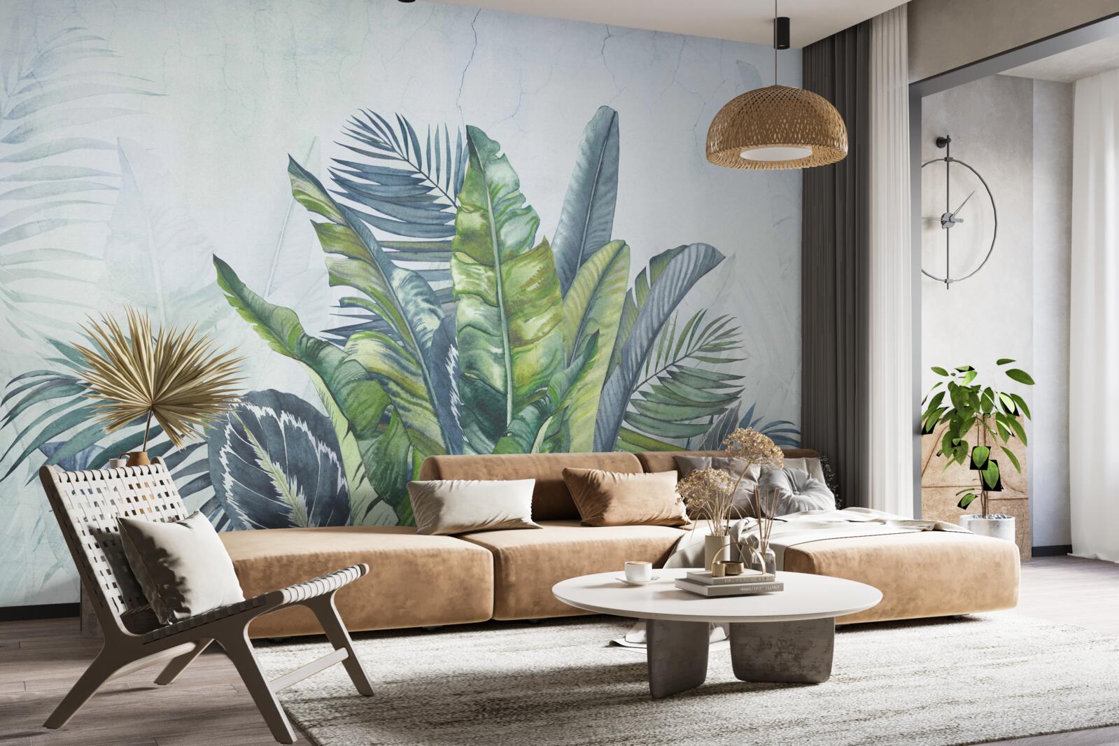 Papier peint résumé de la flore exotique