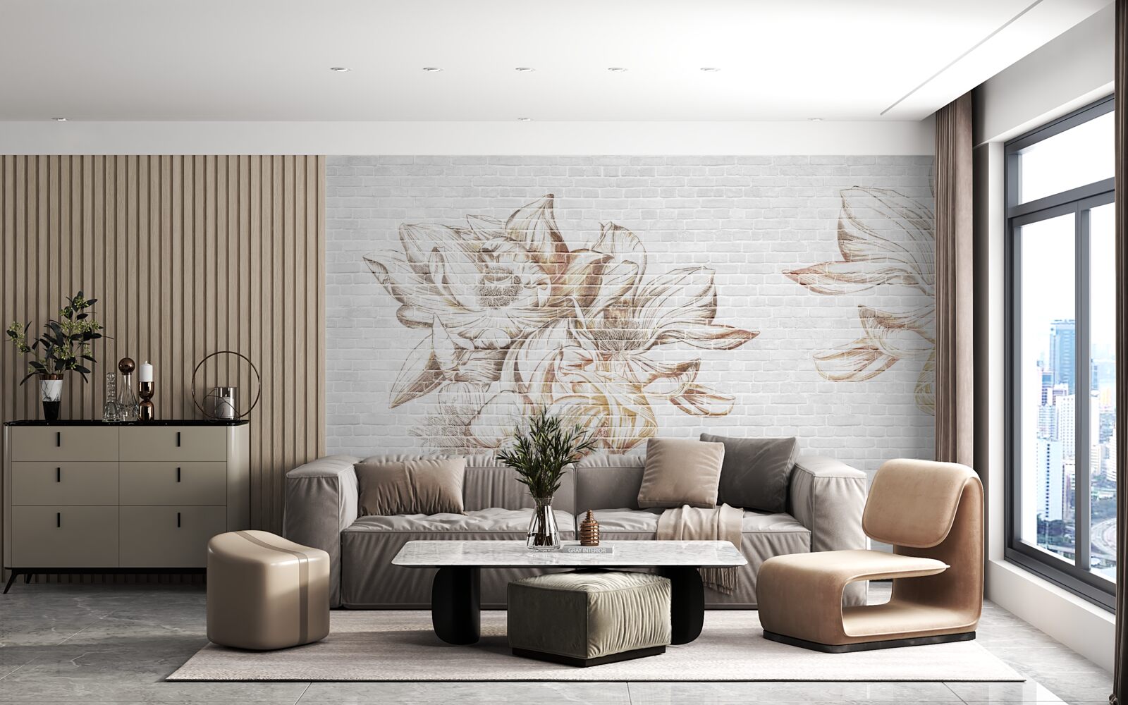 Papier peint délicate blonde filicia