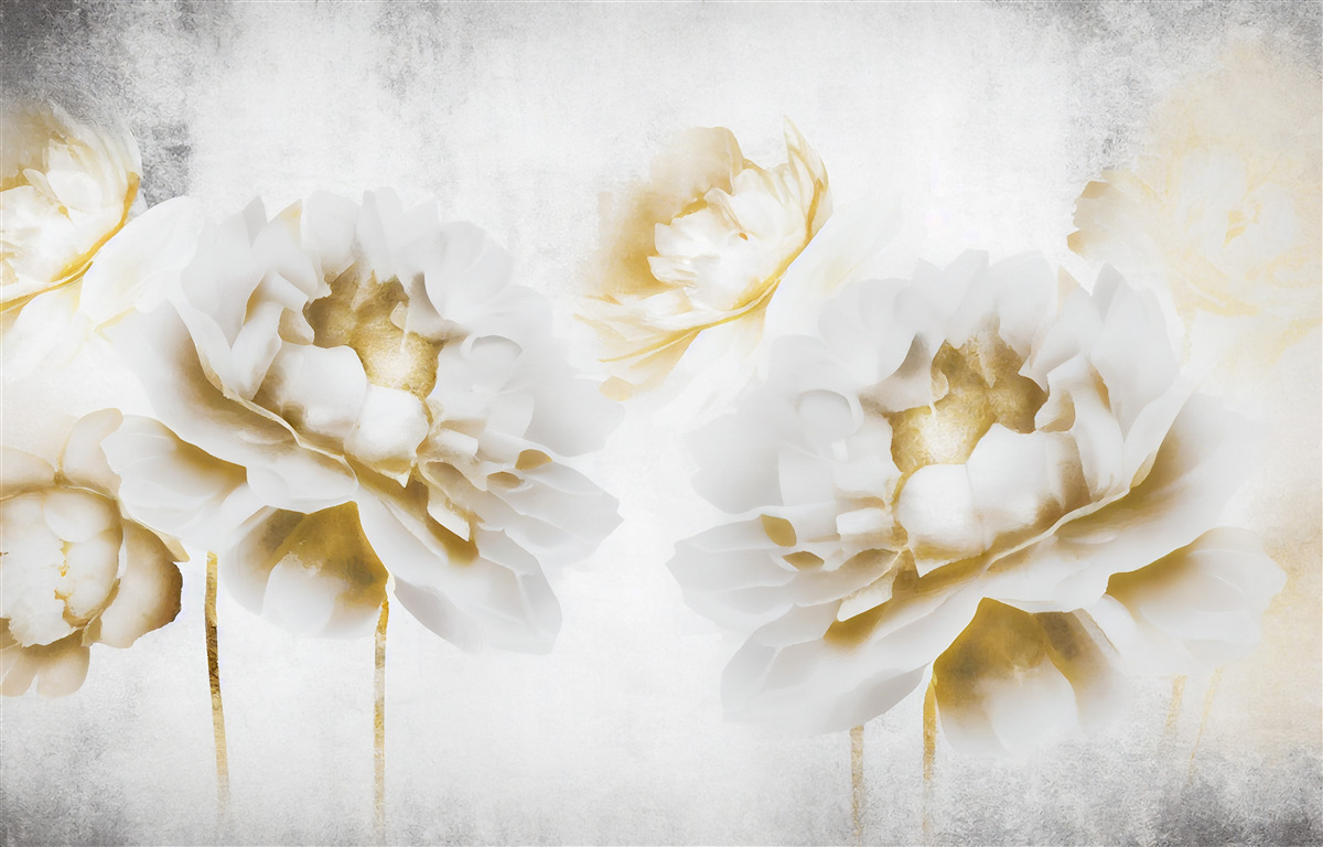 Papier peint felicia, agréable à l'œil par son aspect blanc neige doré