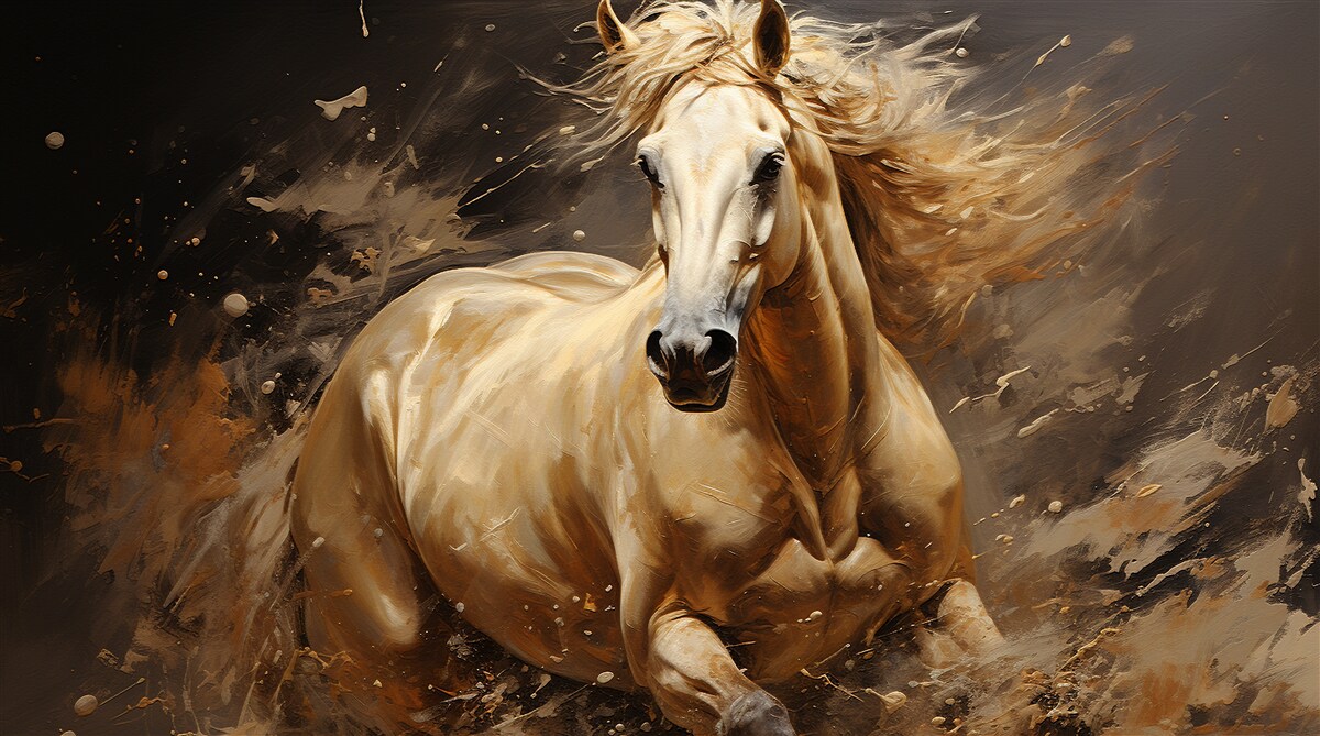 Papier peint dans une rafale de chevaux de vitesse