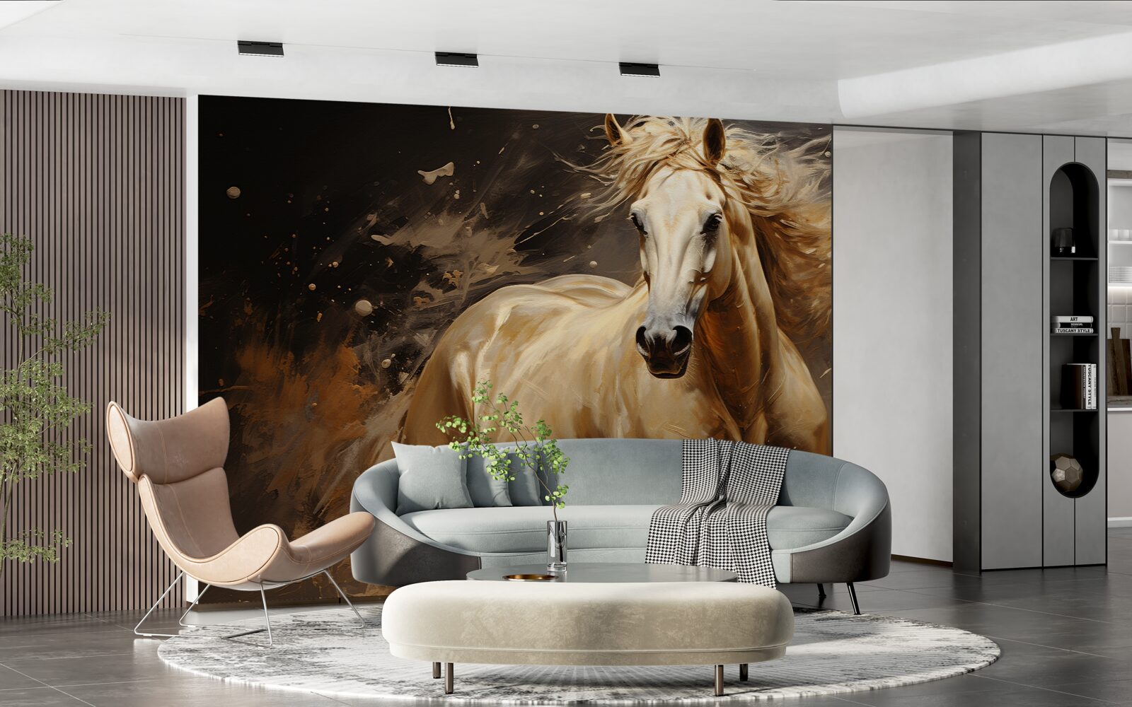 Papier peint dans une rafale de chevaux de vitesse