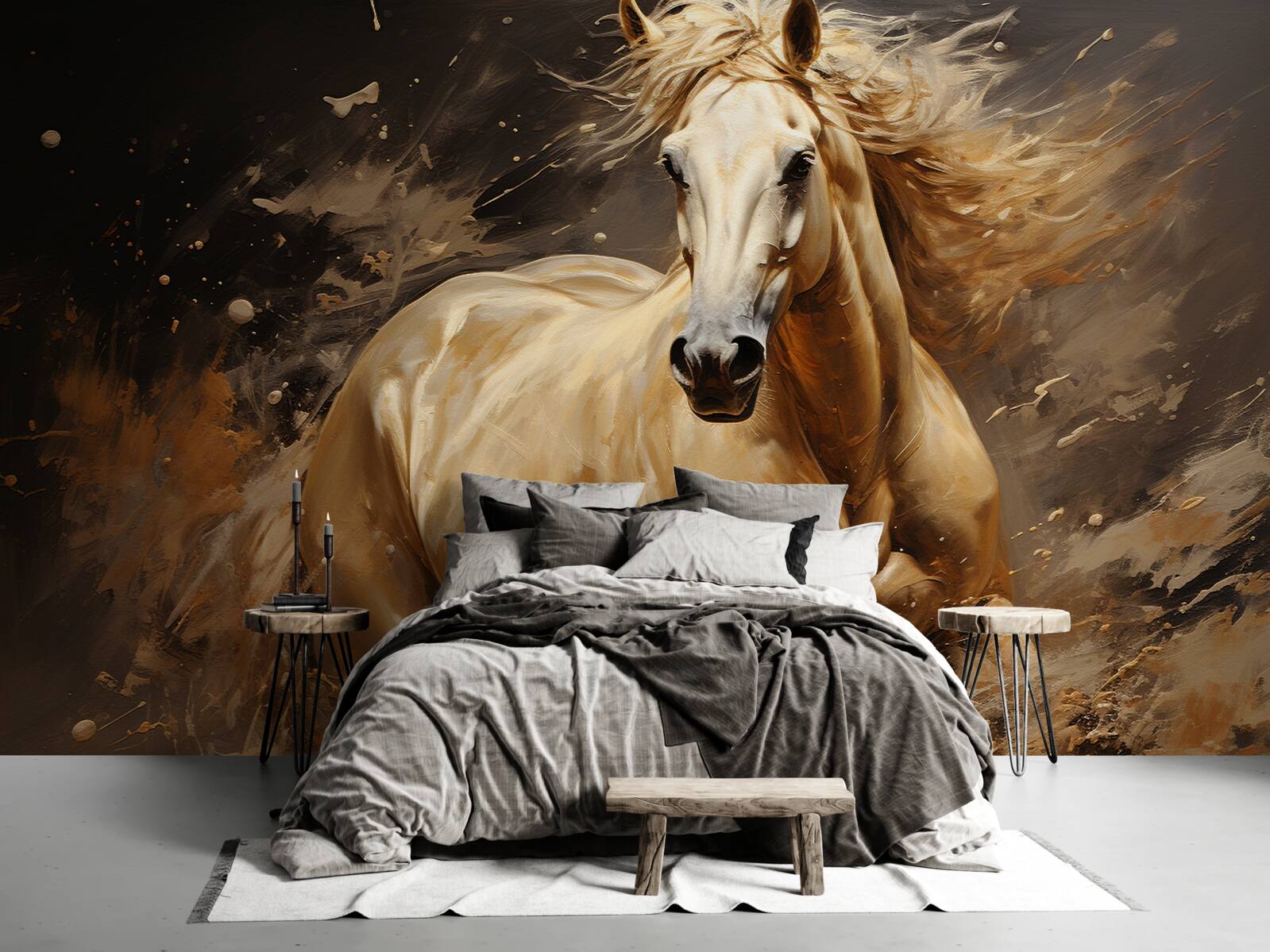 Papier peint dans une rafale de chevaux de vitesse