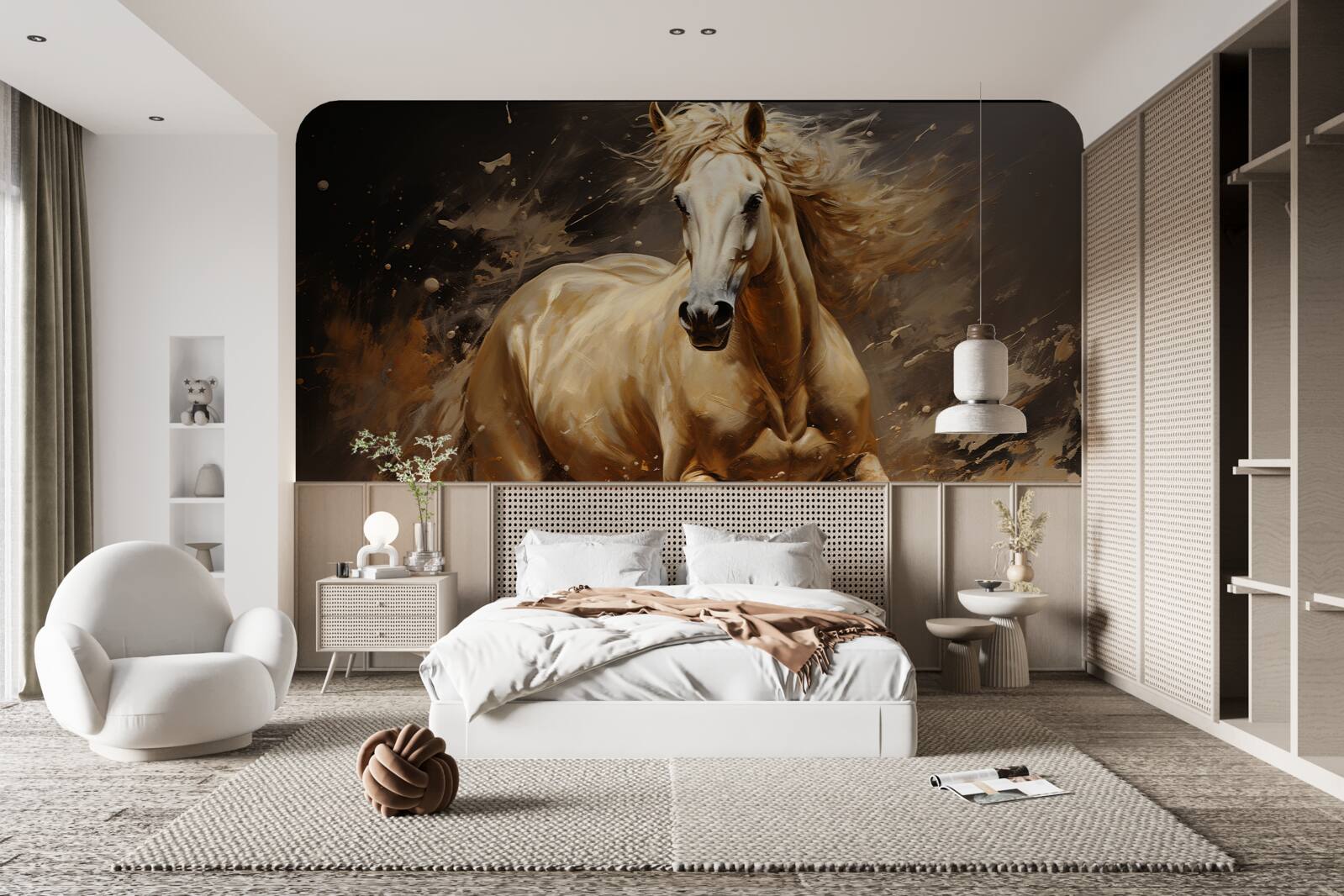 Papier peint dans une rafale de chevaux de vitesse