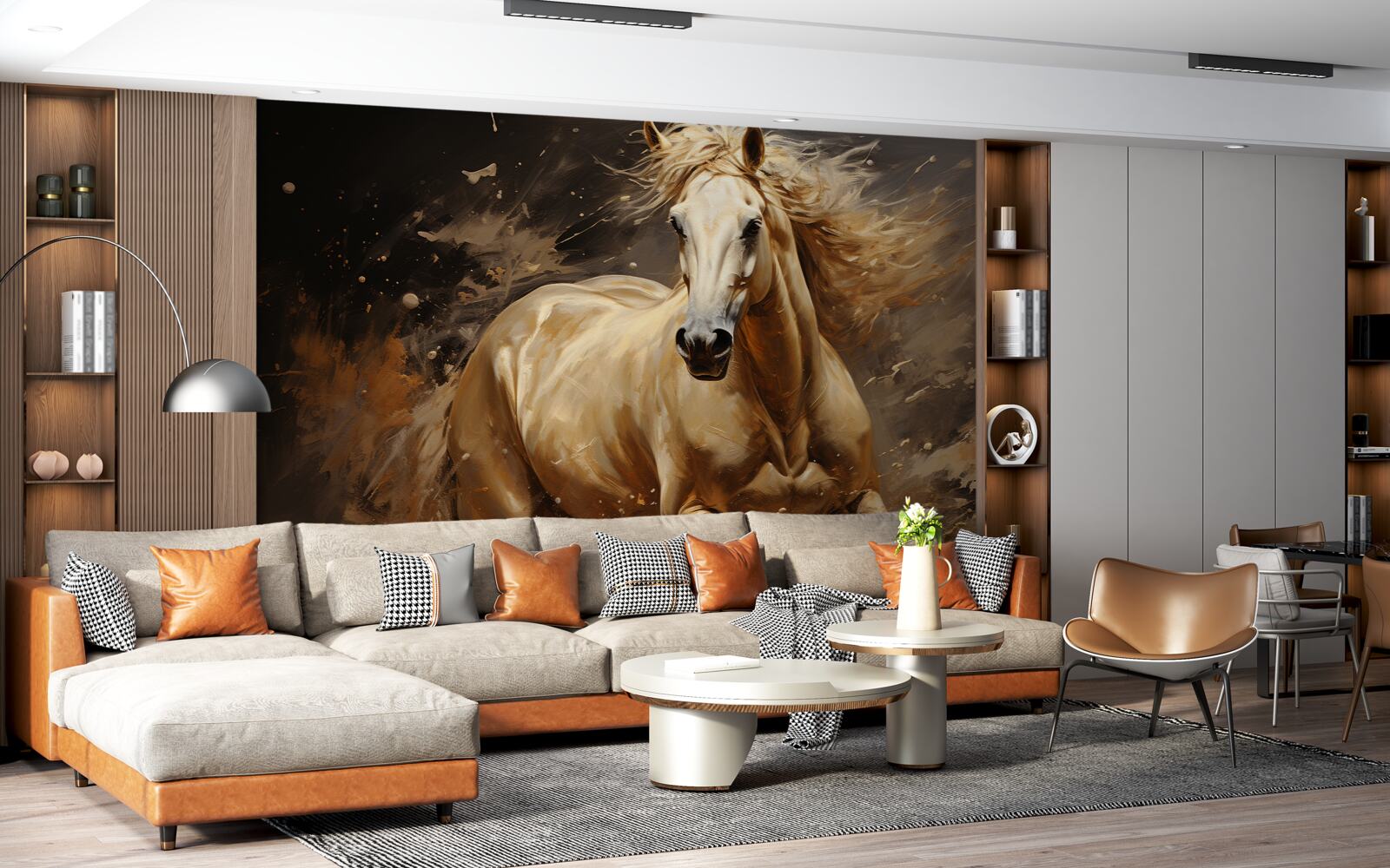 Papier peint dans une rafale de chevaux de vitesse