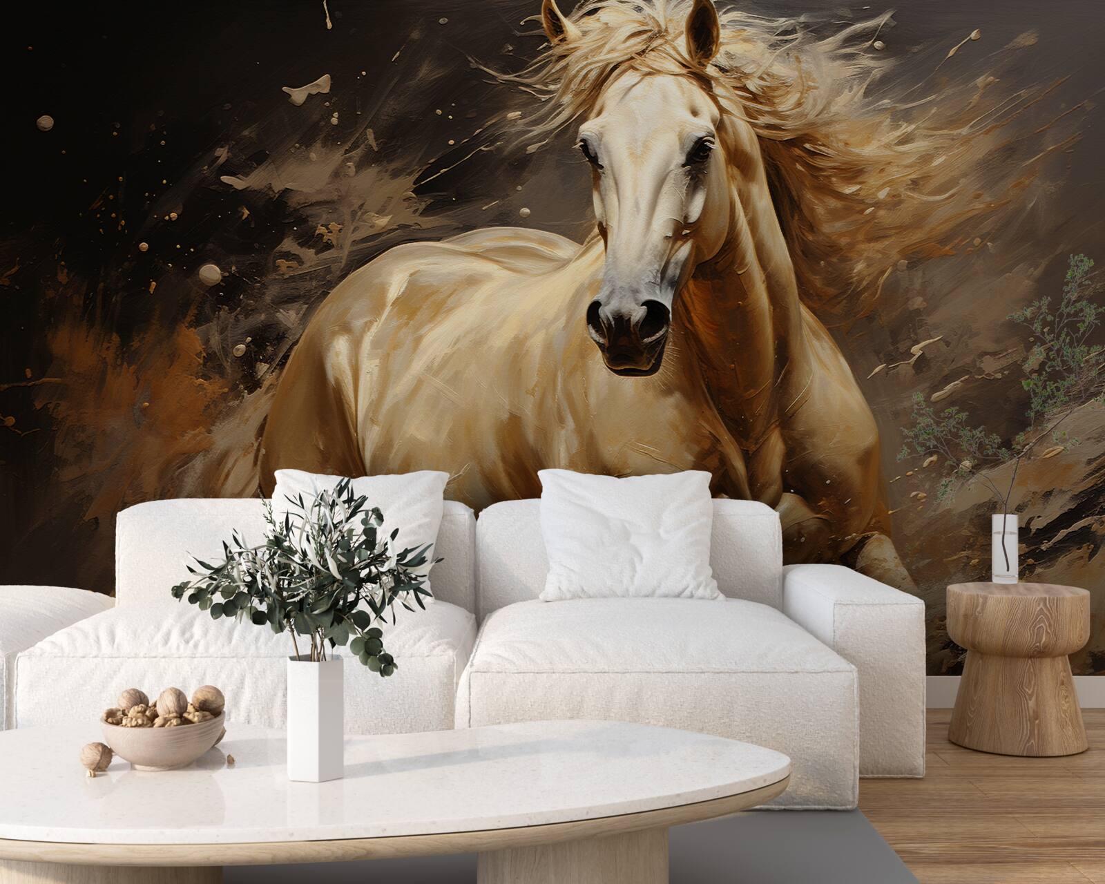 Papier peint dans une rafale de chevaux de vitesse