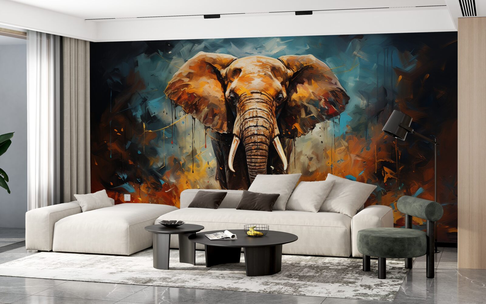 Papier peint Éléphants