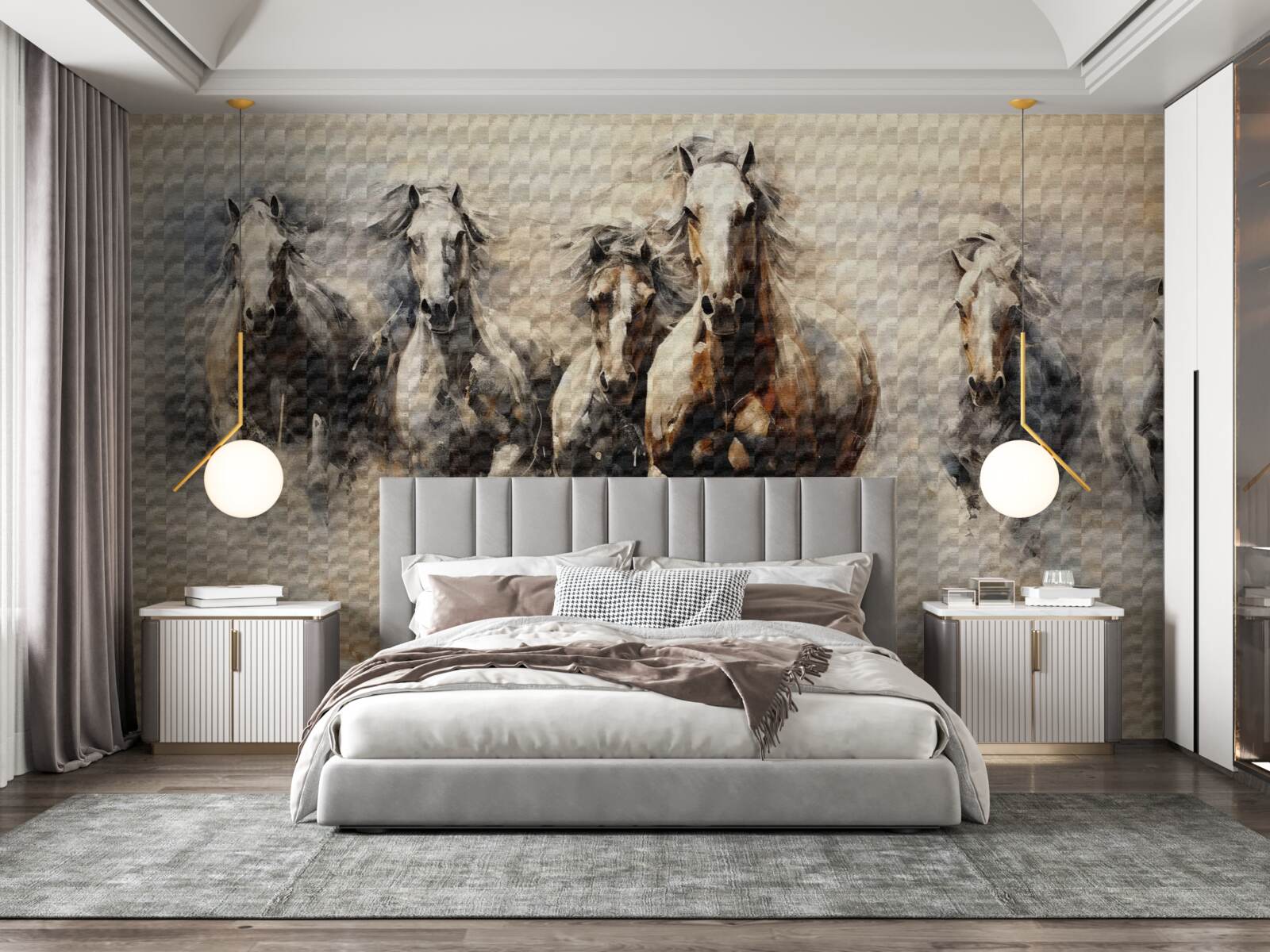 Papier peint galope un groupe de chevaux