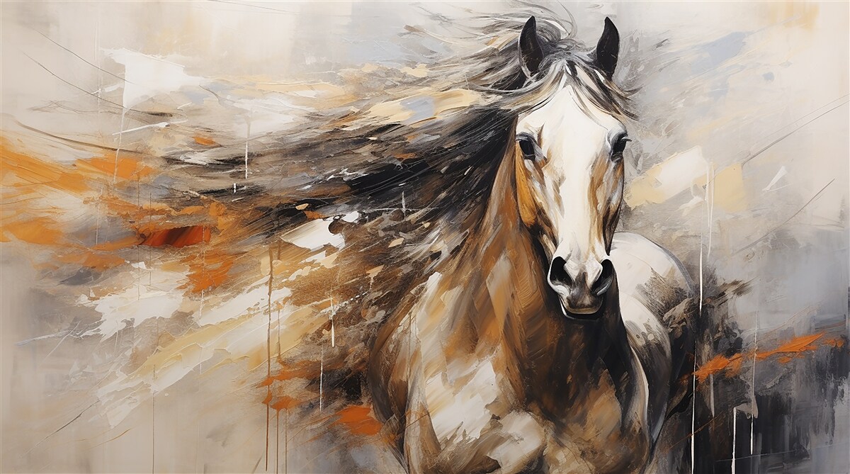 Papier peint la magnifique crinière brun clair du cheval