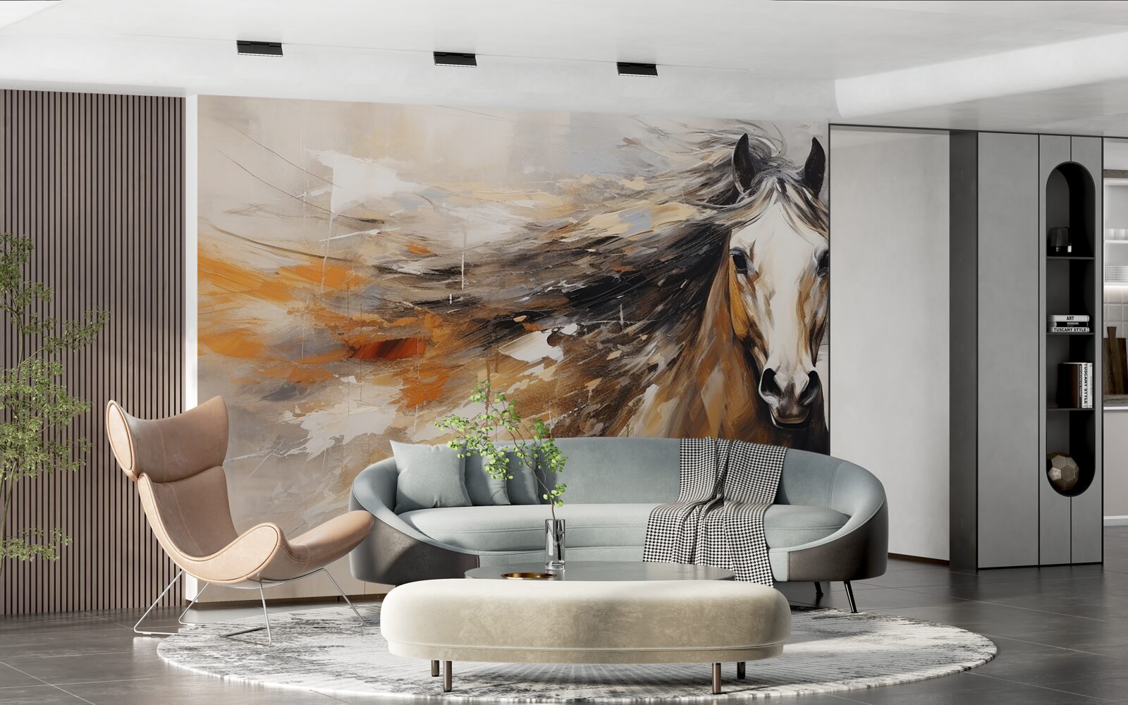 Papier peint la magnifique crinière brun clair du cheval