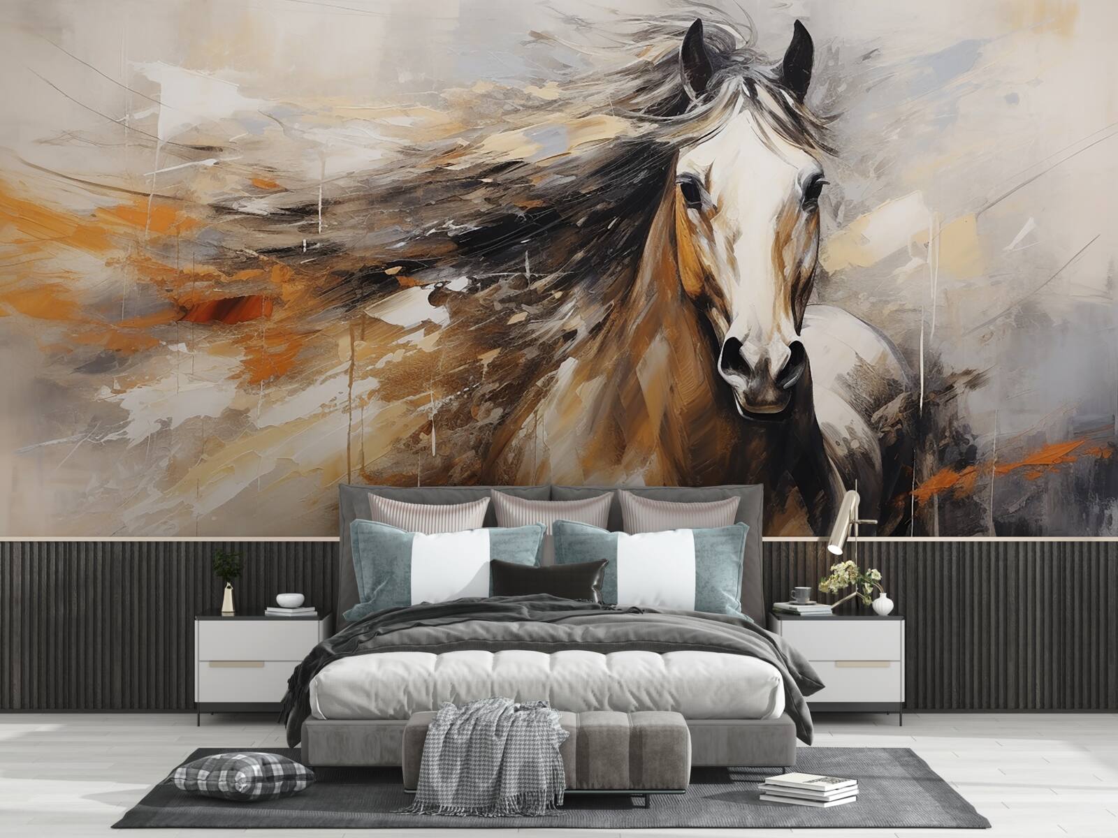 Papier peint la magnifique crinière brun clair du cheval