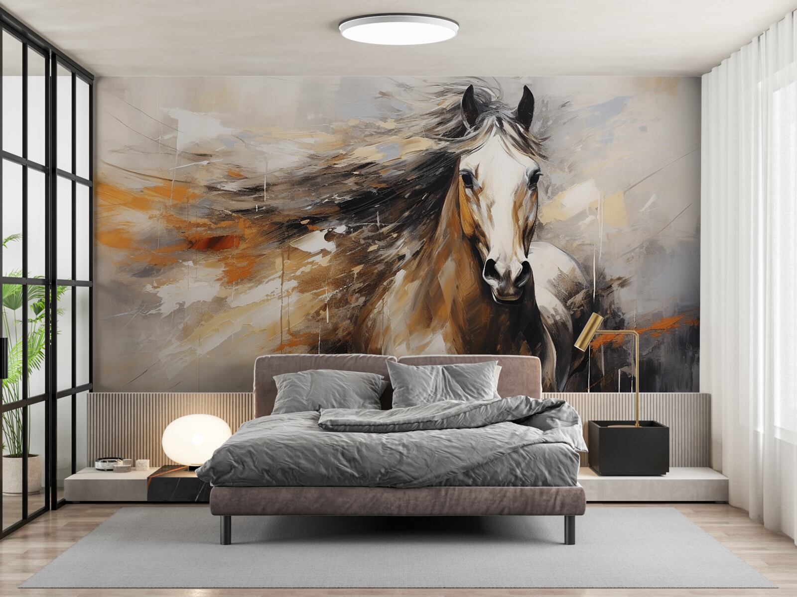 Papier peint la magnifique crinière brun clair du cheval