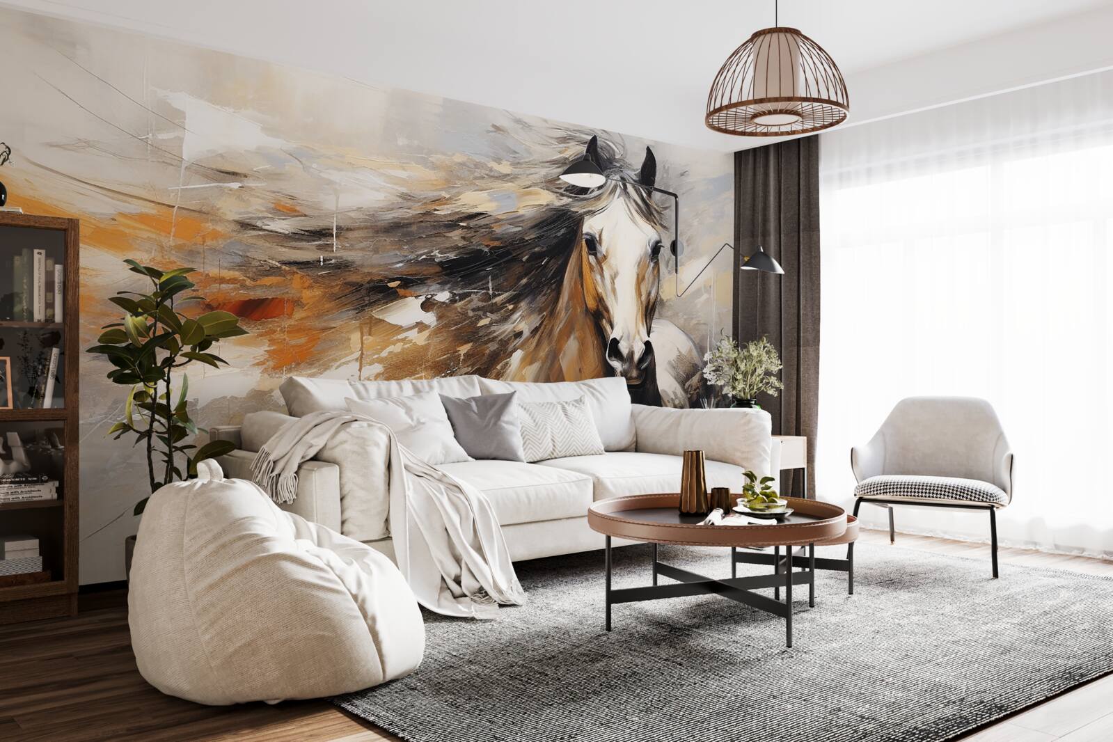 Papier peint la magnifique crinière brun clair du cheval