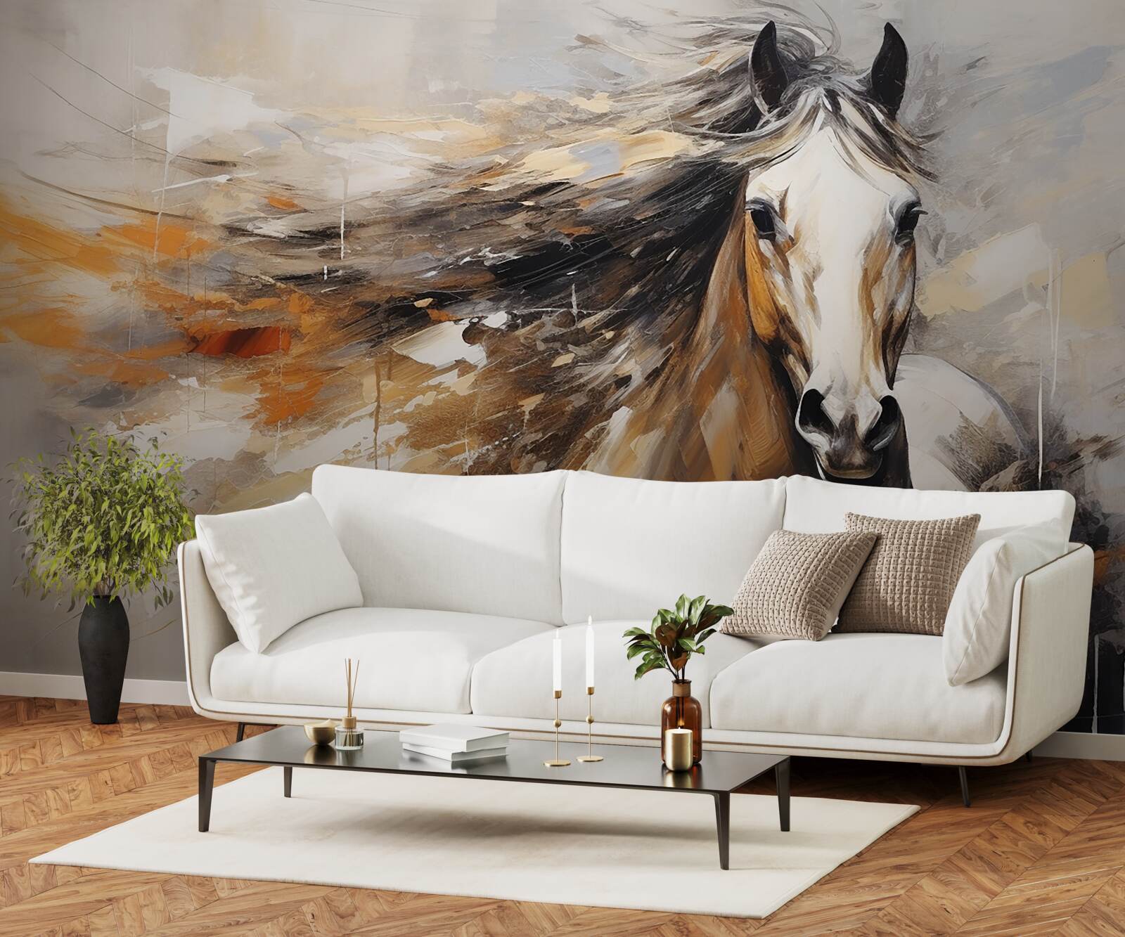 Papier peint la magnifique crinière brun clair du cheval