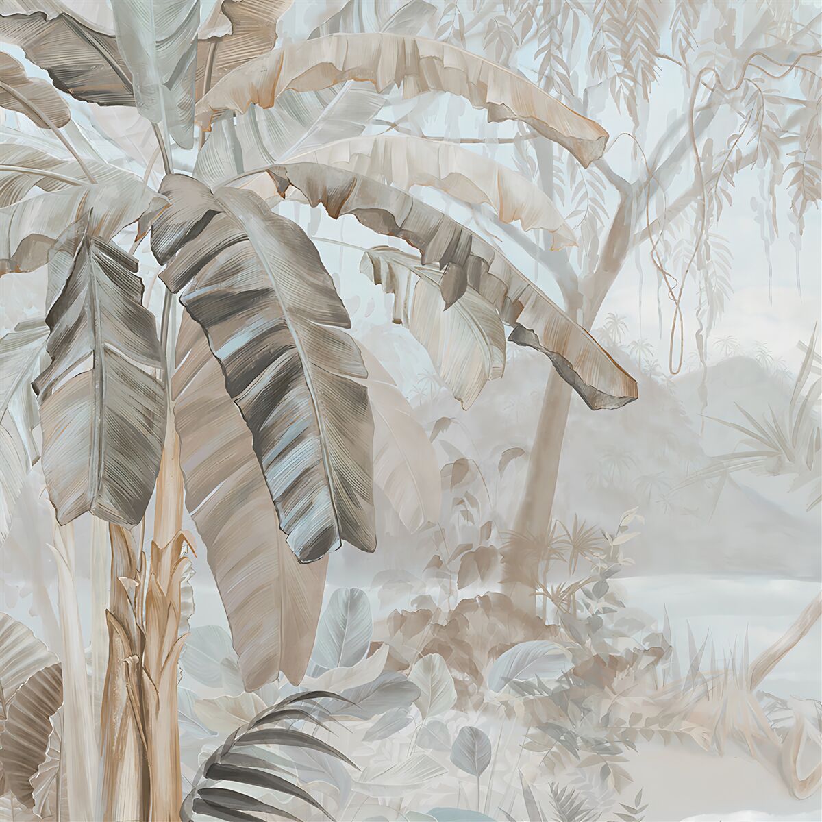 Papier peint un littoral bordé de palmiers qui rappelle le paradis