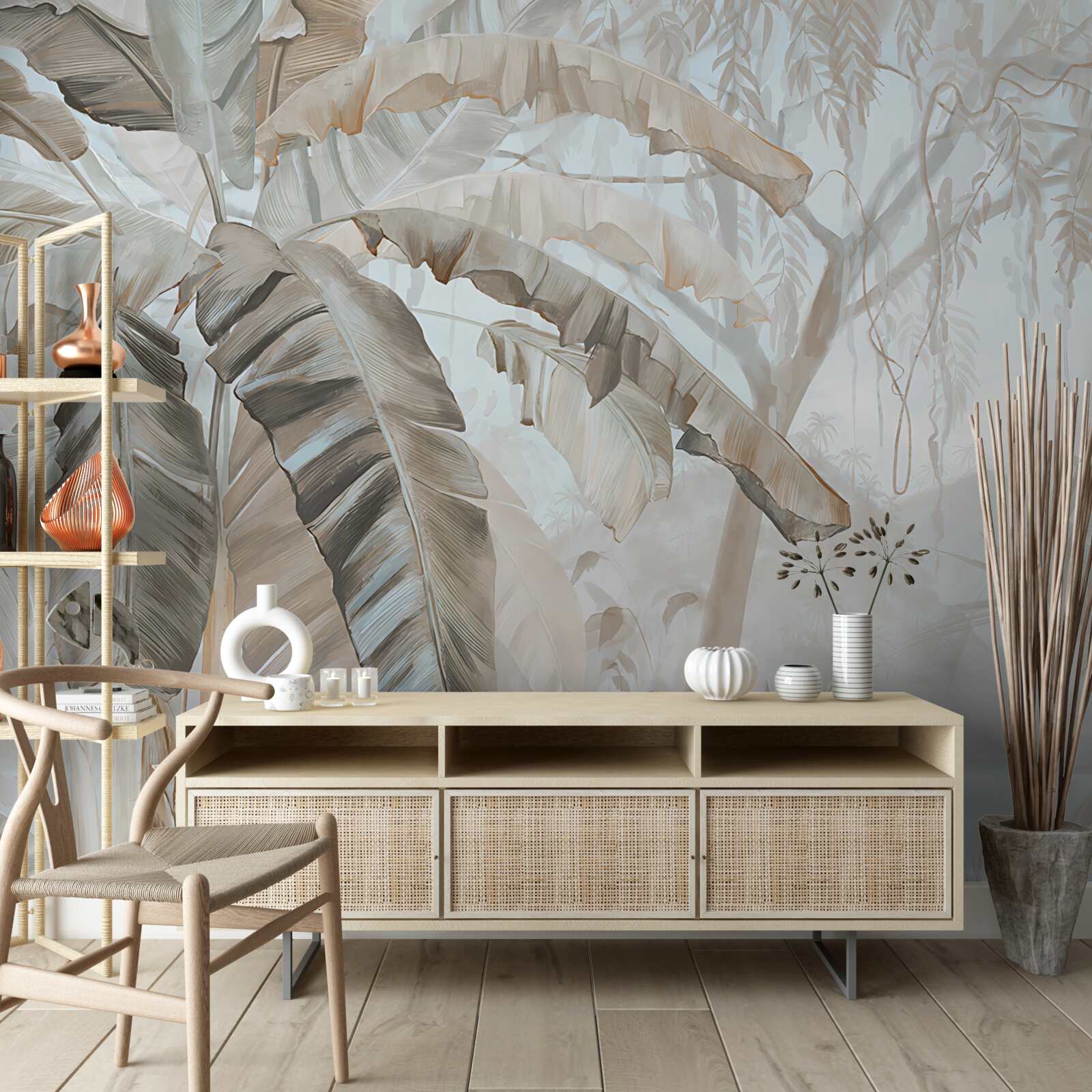 Papier peint un littoral bordé de palmiers qui rappelle le paradis