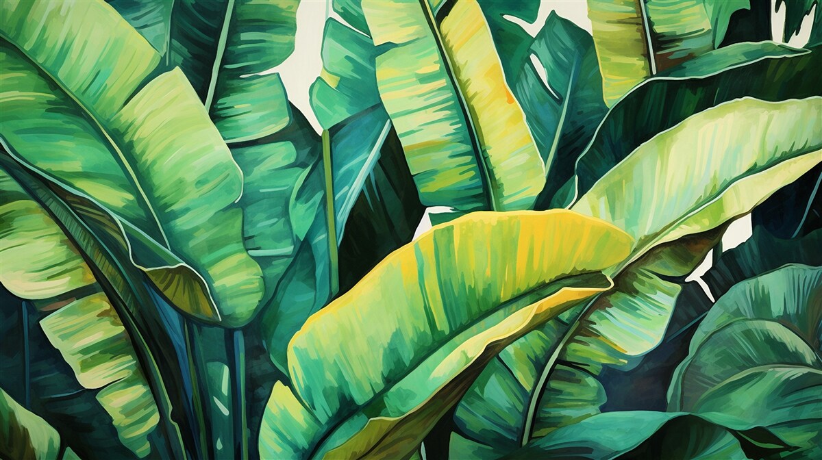 Papier peint grandes feuilles de fougère