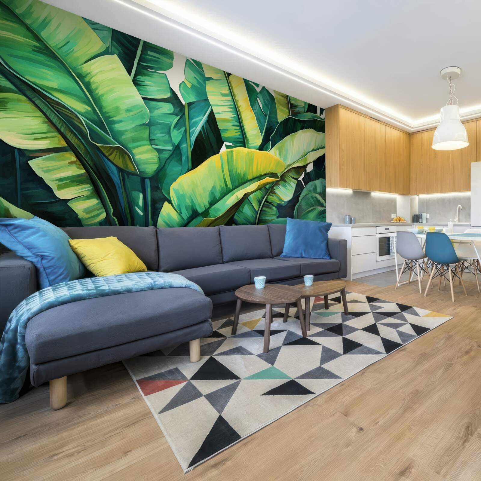 Papier peint grandes feuilles de fougère