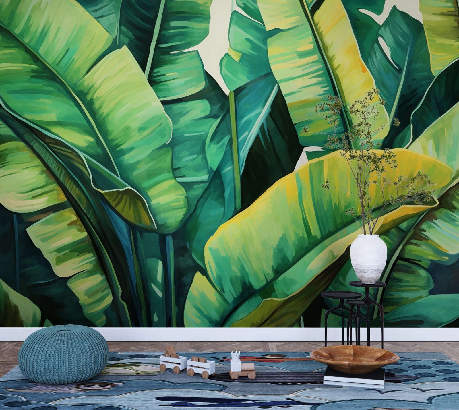 Papier peint grandes feuilles de fougère