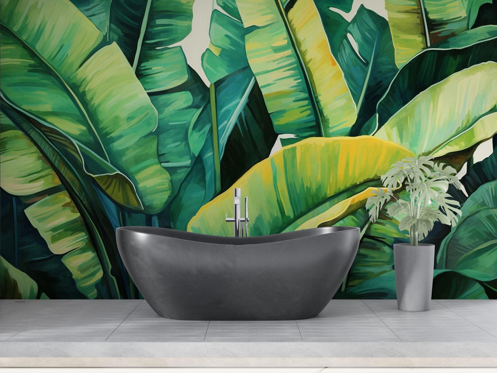 Papier peint grandes feuilles de fougère