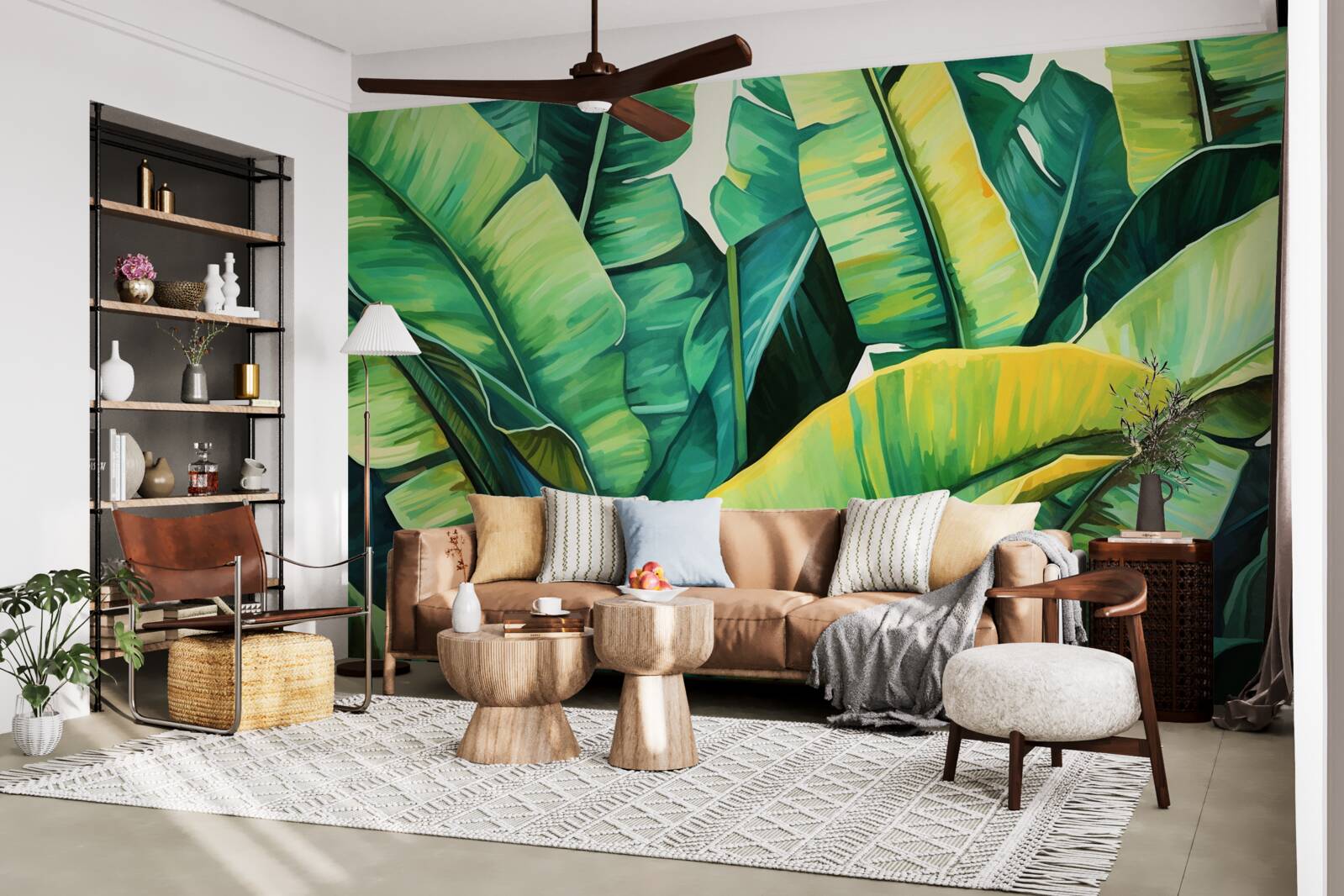 Papier peint grandes feuilles de fougère